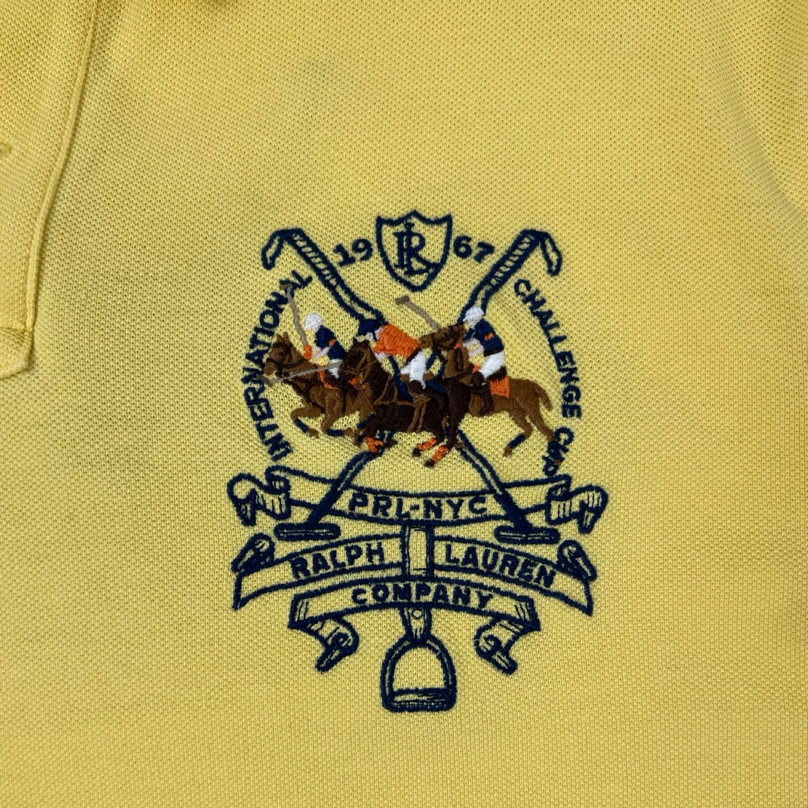 Vintage Polo Ralph Lauren “1967 International Challange Crest” Polo Shirt Yellow