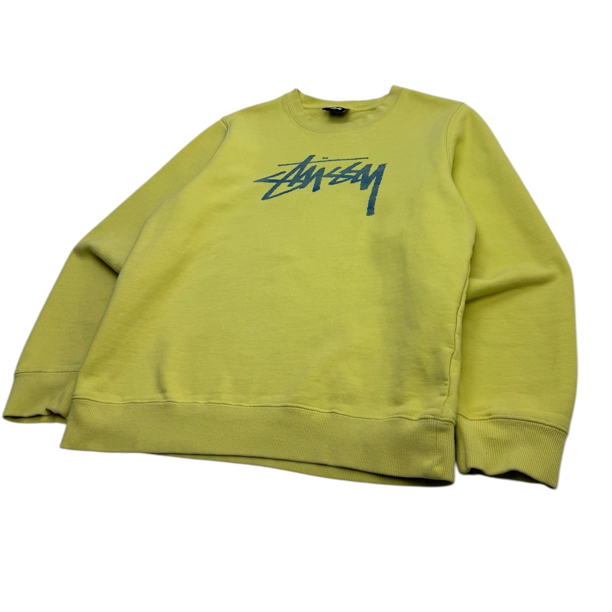 Stussy Logo Crewneck Lime/Yellow