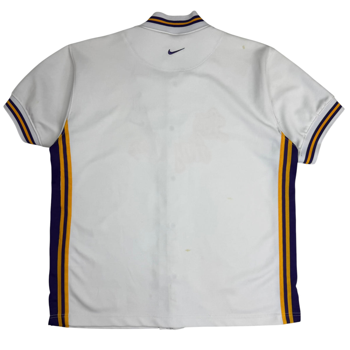Vintage Nike Los Angeles Lakers Snap Button Shootaround Jersey White