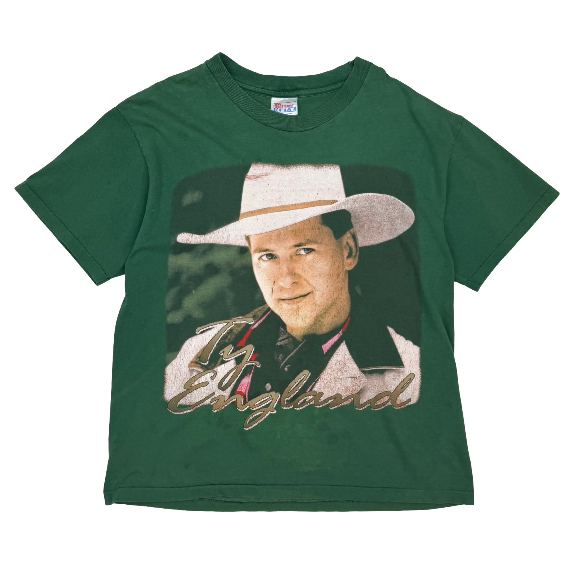 Vintage Ty England “Manic Is The Ty That Binds” Tee Green
