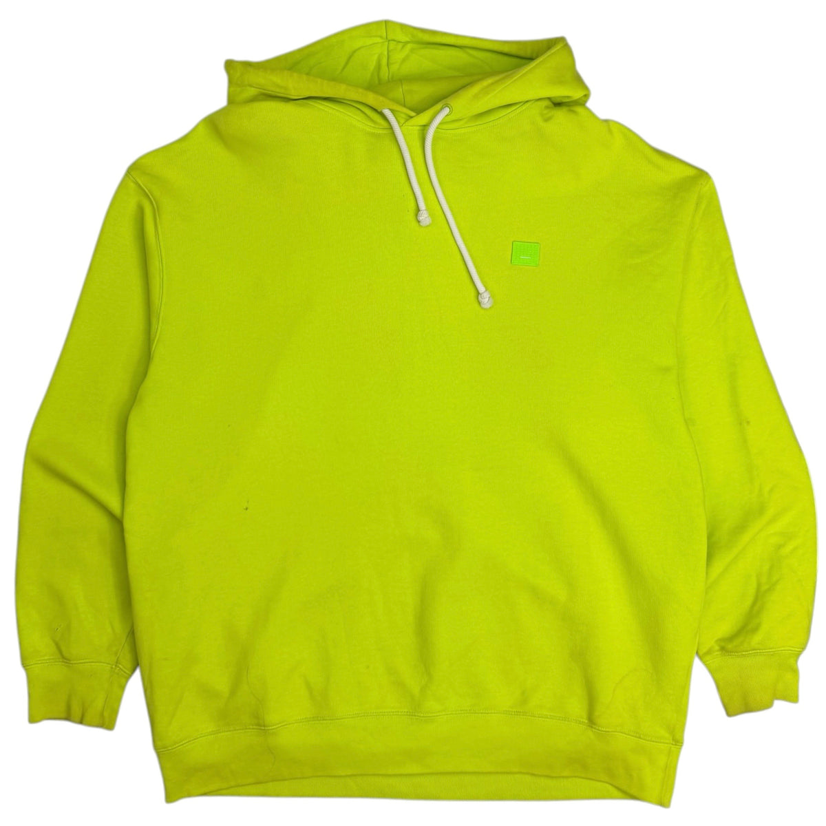 Acne Studios Face Patch Hoodie Neon Yellow
