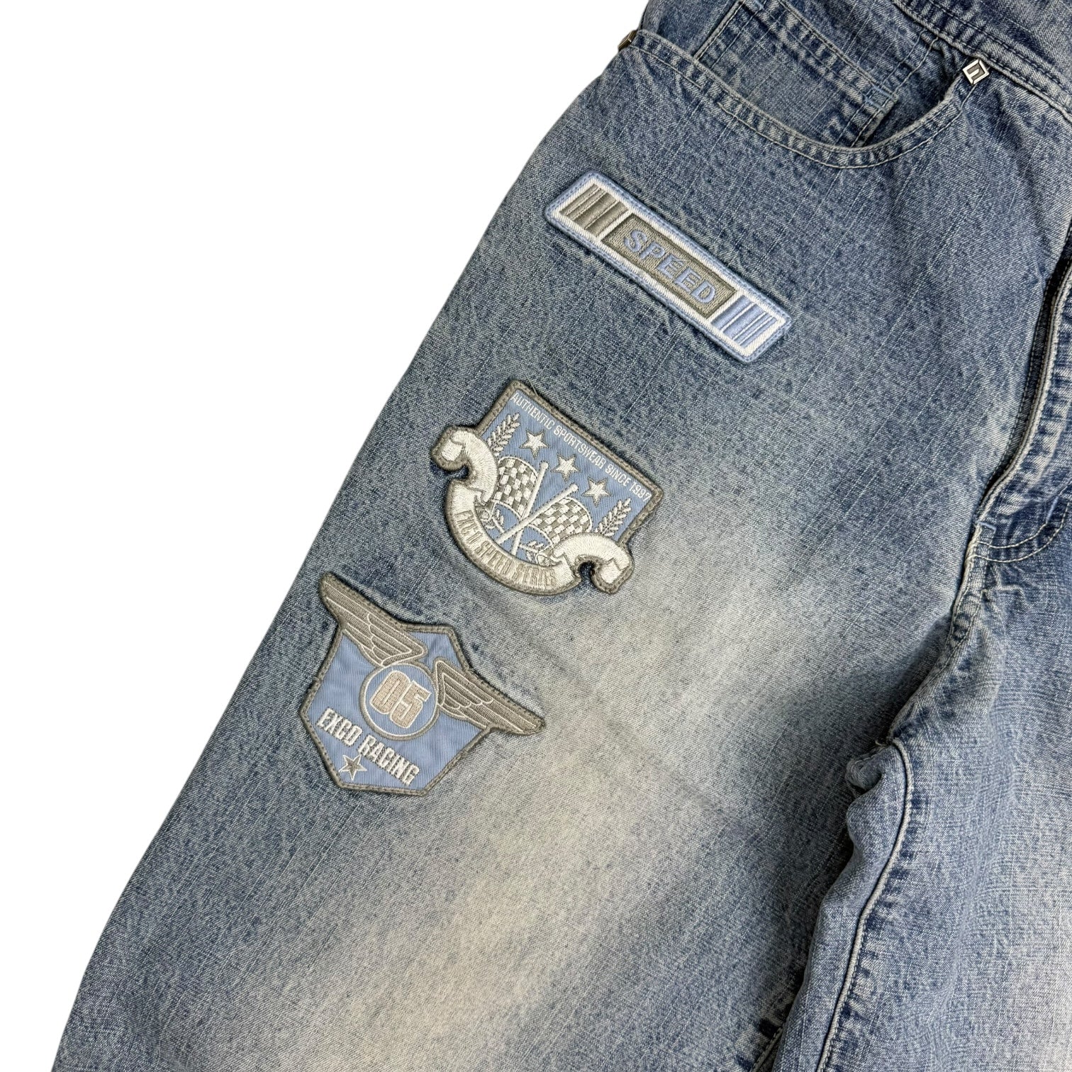 Vintage Exco Patch Denim Pants Light Wash