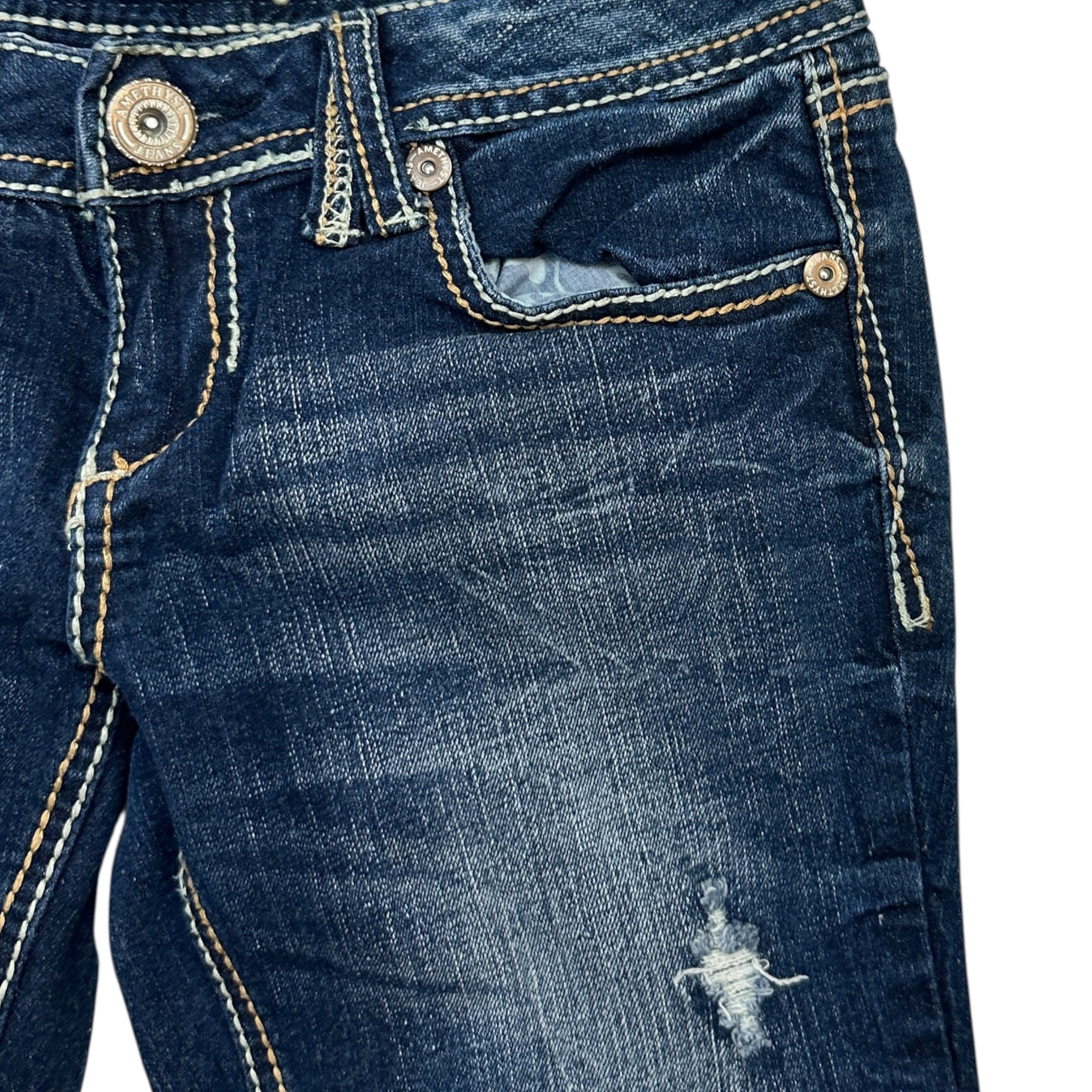 (W) Vintage Y2K Amethyst Denim Jeans Dark Wash