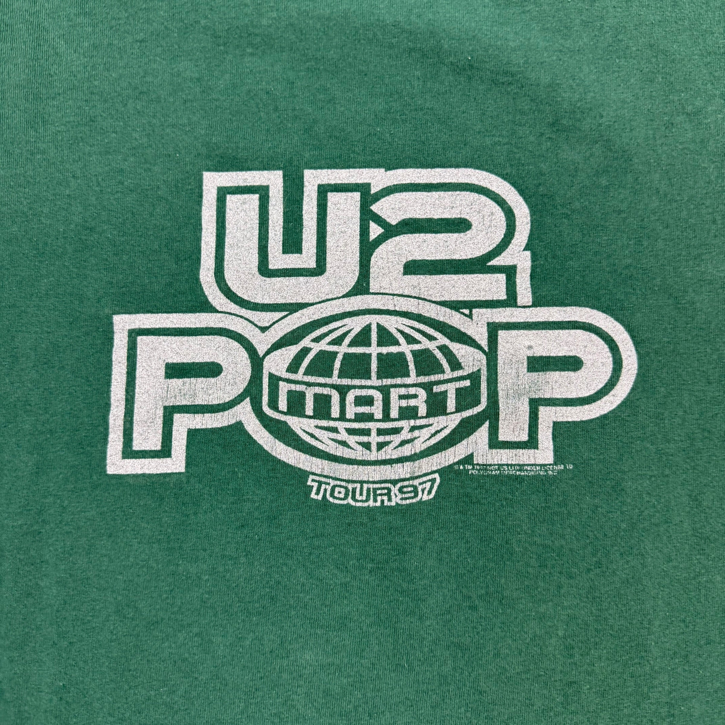 1997 U2 Pop Mart Tour Tee Green