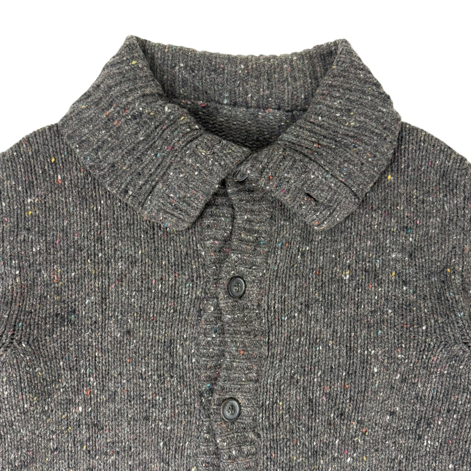 Maison Margiela Reconstructed Heavy Wool Knit Cardigan Grey