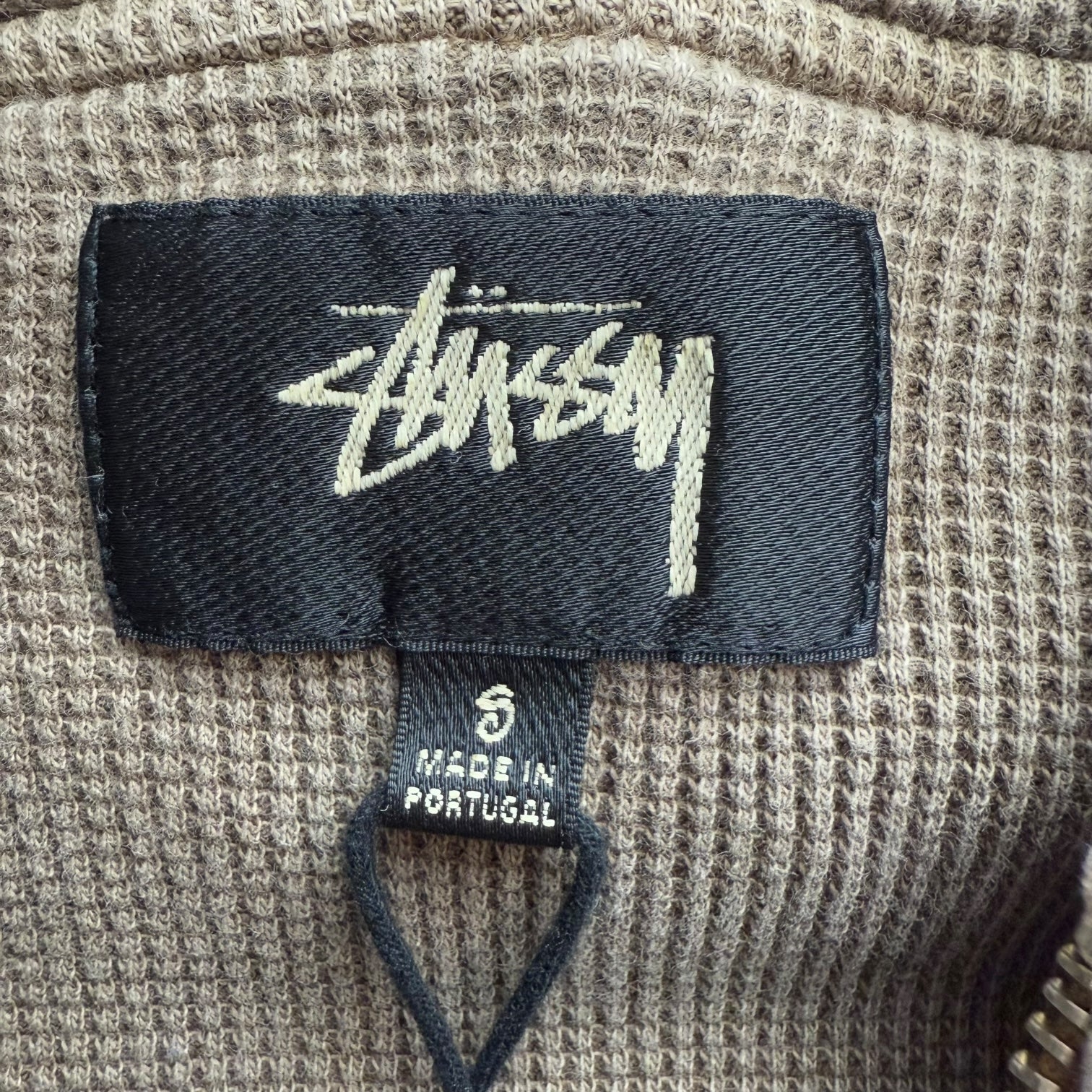 Stussy Garment Dyed Thermal Lined Hoodie Tan