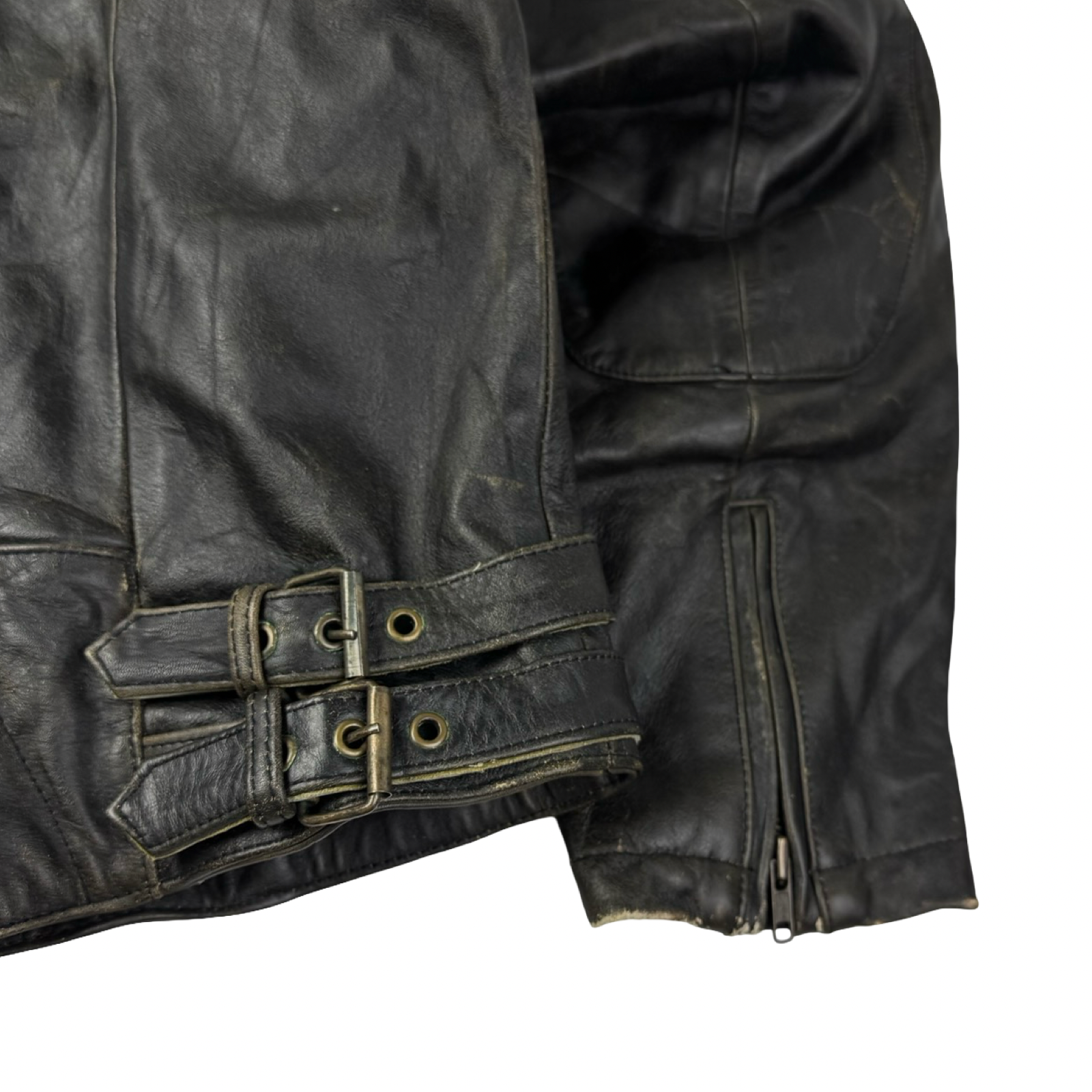 Vintage Victory Motorcyles Biker Leather Jacket Black