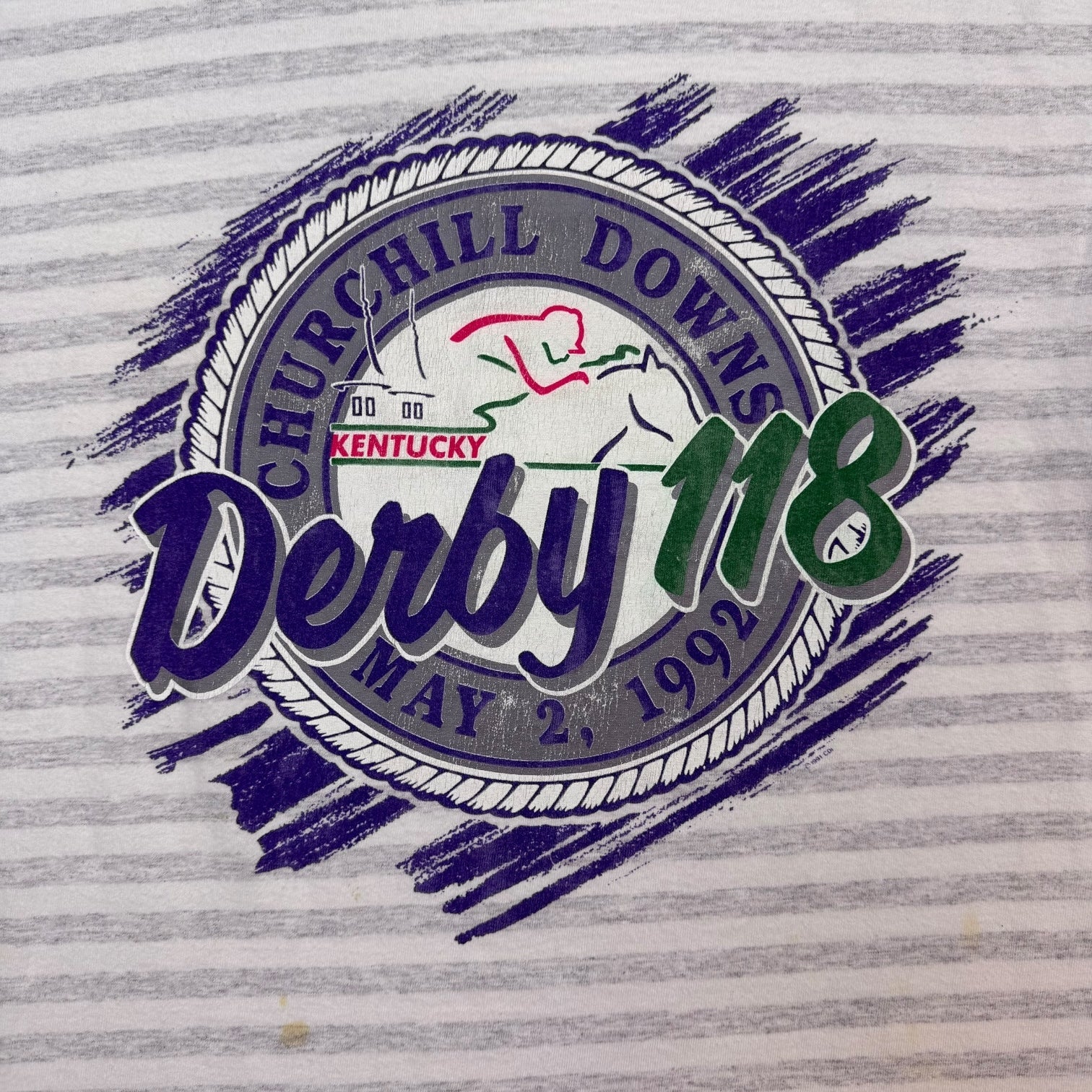 1992 Churchill Downs Kentucky Derby Tee Grey