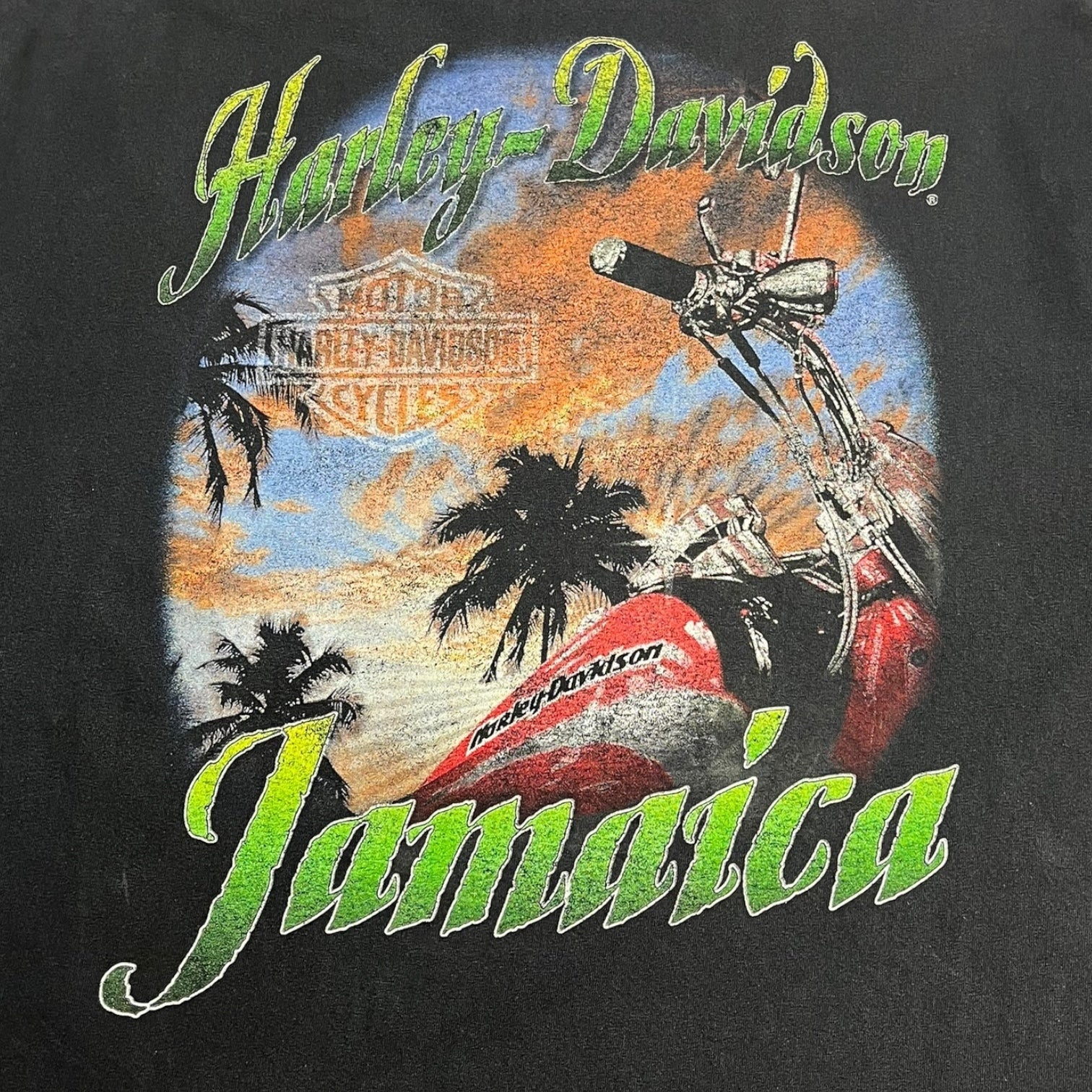 Harley Davidson Jamaica T-Shirt Faded Black