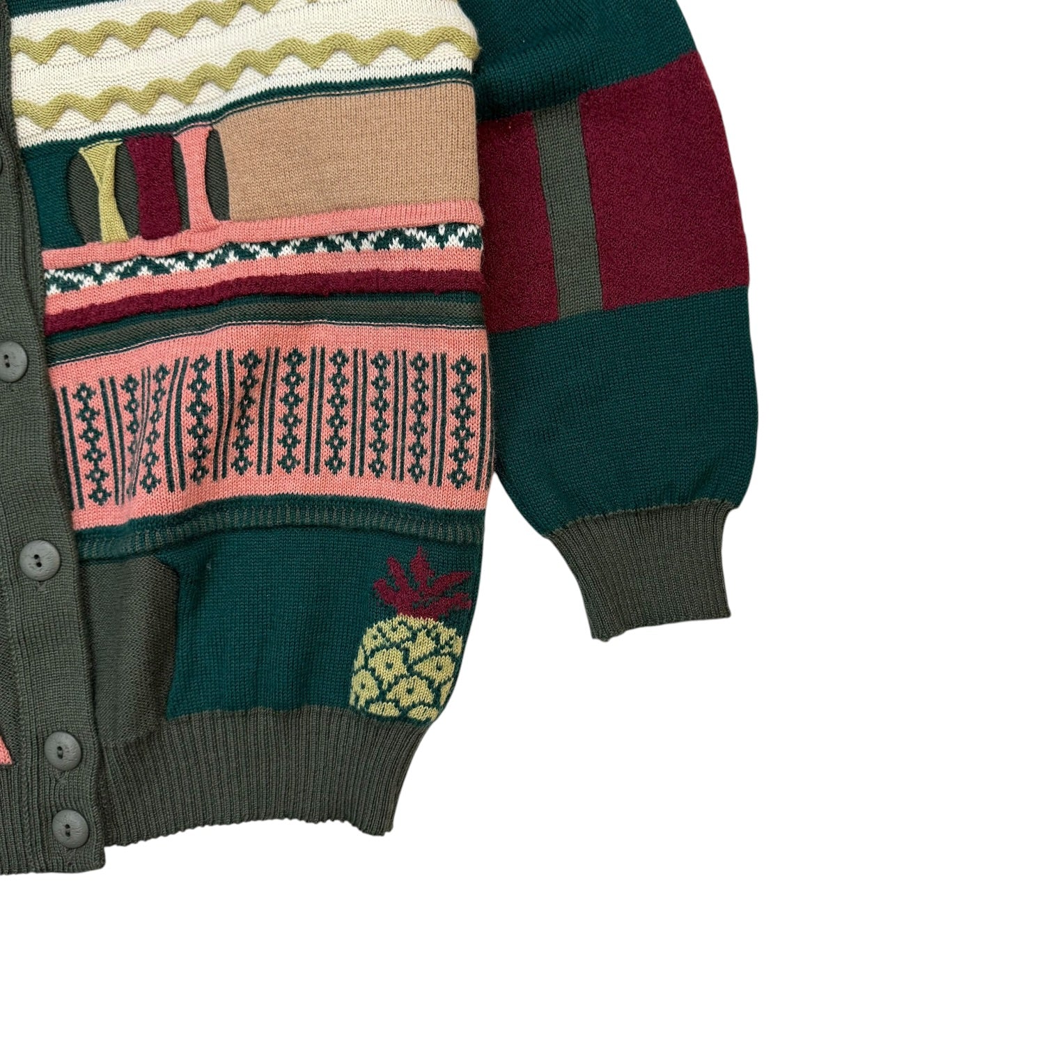 Vintage Oskar Hang Knit Cardigan Red/Pink/Green