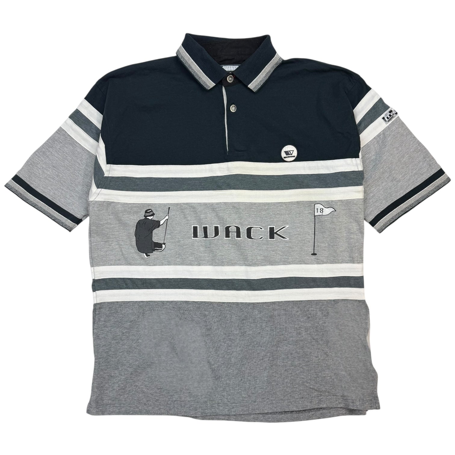 Vintage Y2K Wack Golf Polo Shirt Grey/Black
