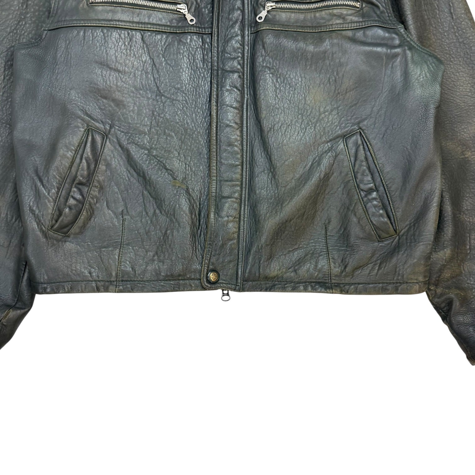 Vintage Danier Leather Jacket Faded Black