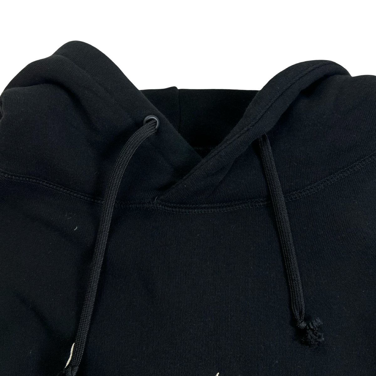 Yohji Yamamoto Rope String Logo Cotton Hoodie Black