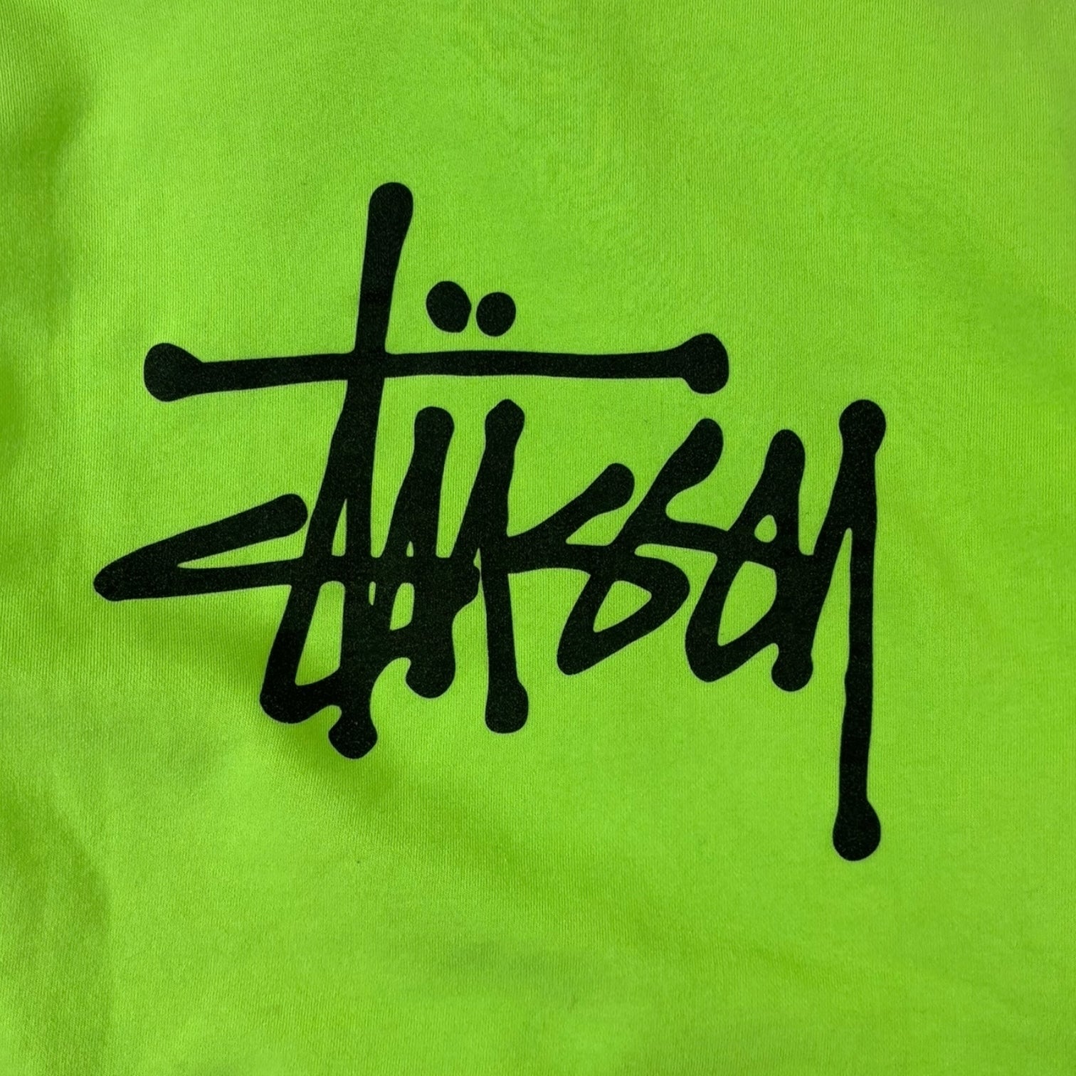 Stussy Basic Logo Hoodie Neon Green