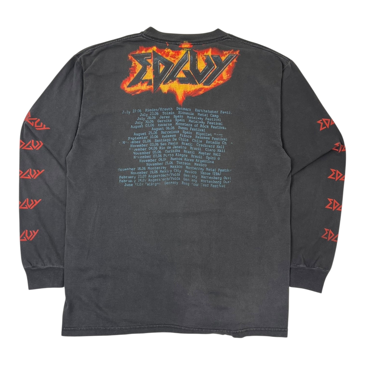 Vintage Edguy Burning Angel Metal Long Sleeve T-Shirt Black