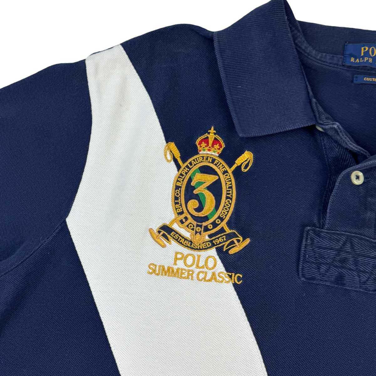 Vintage Polo Ralph Lauren Stadium Polo Shirt Navy