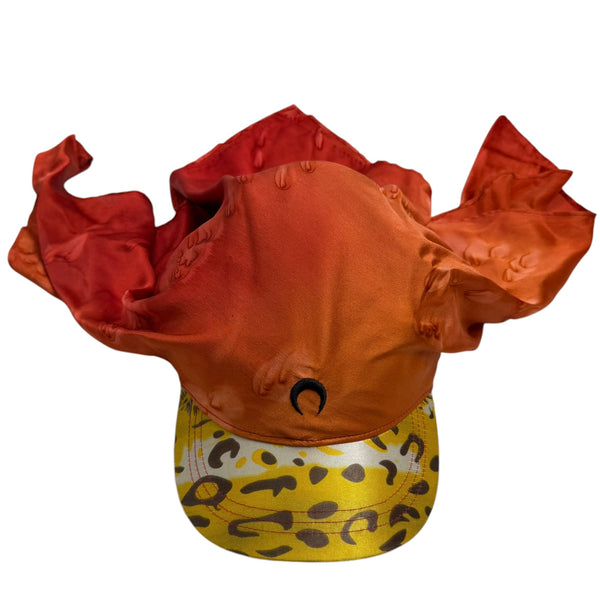 (W) Marine Serre Recycled Moire Silk Scarf Baseball Cap Yellow/Orange