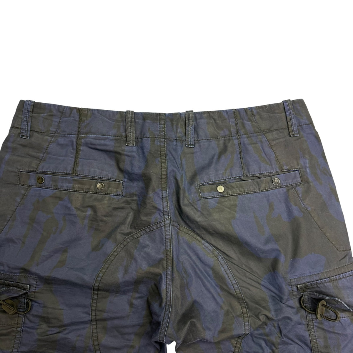 Stone Island Rip Stop Camo Print Shorts Blue
