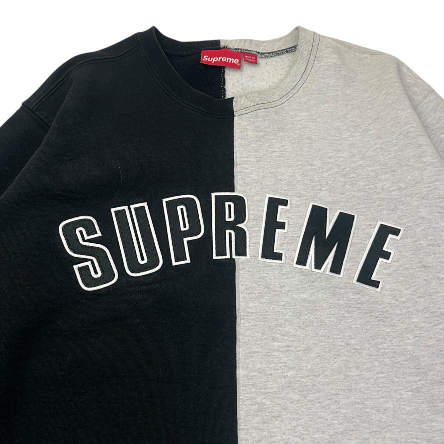 Supreme Split Arc Logo Crewneck Black/Grey