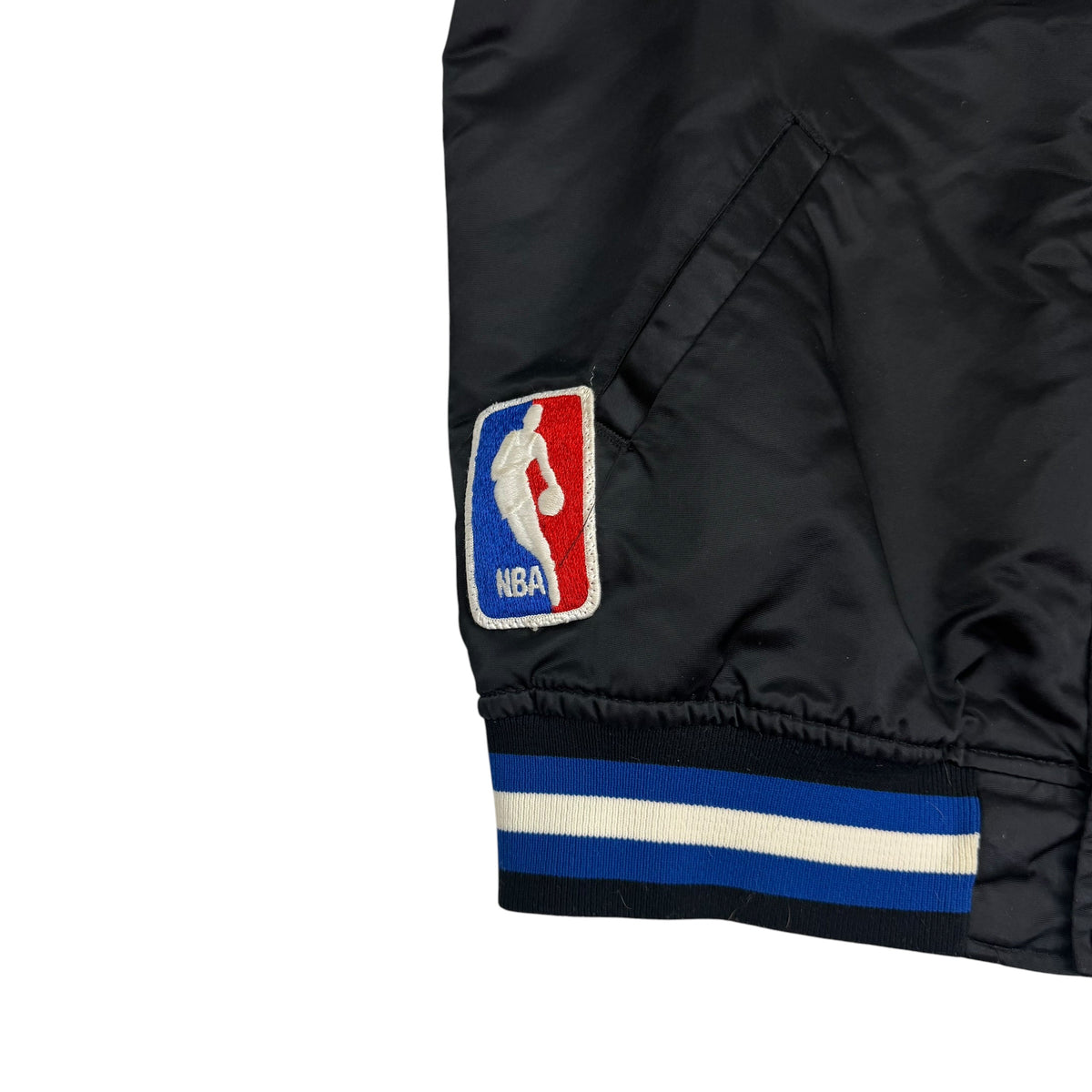 Vintage Starter Orlando Magic Embroidered Satin Bomber Jacket Black