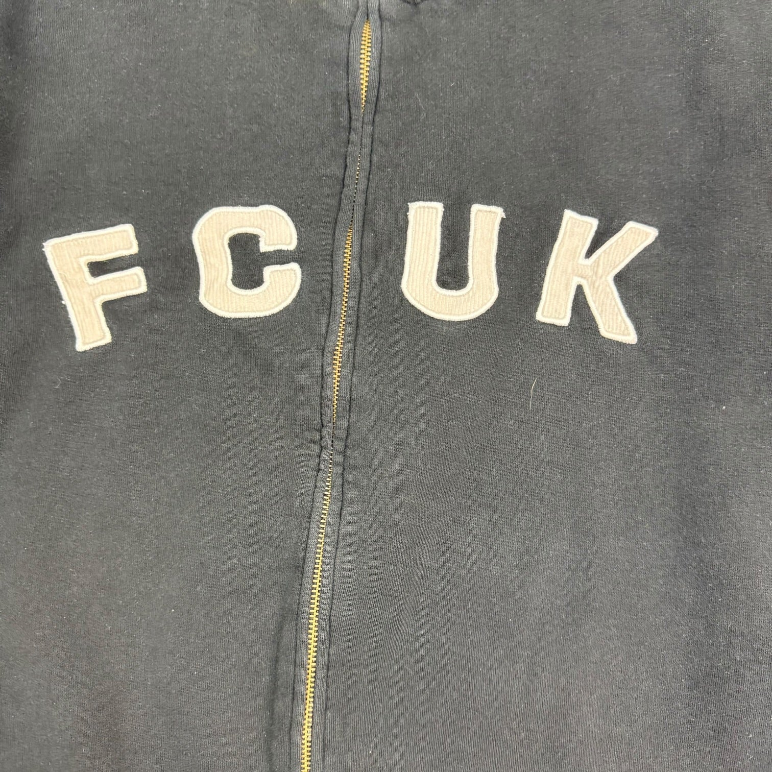 (W) French Connection FCUK Zip Up Sweater Black