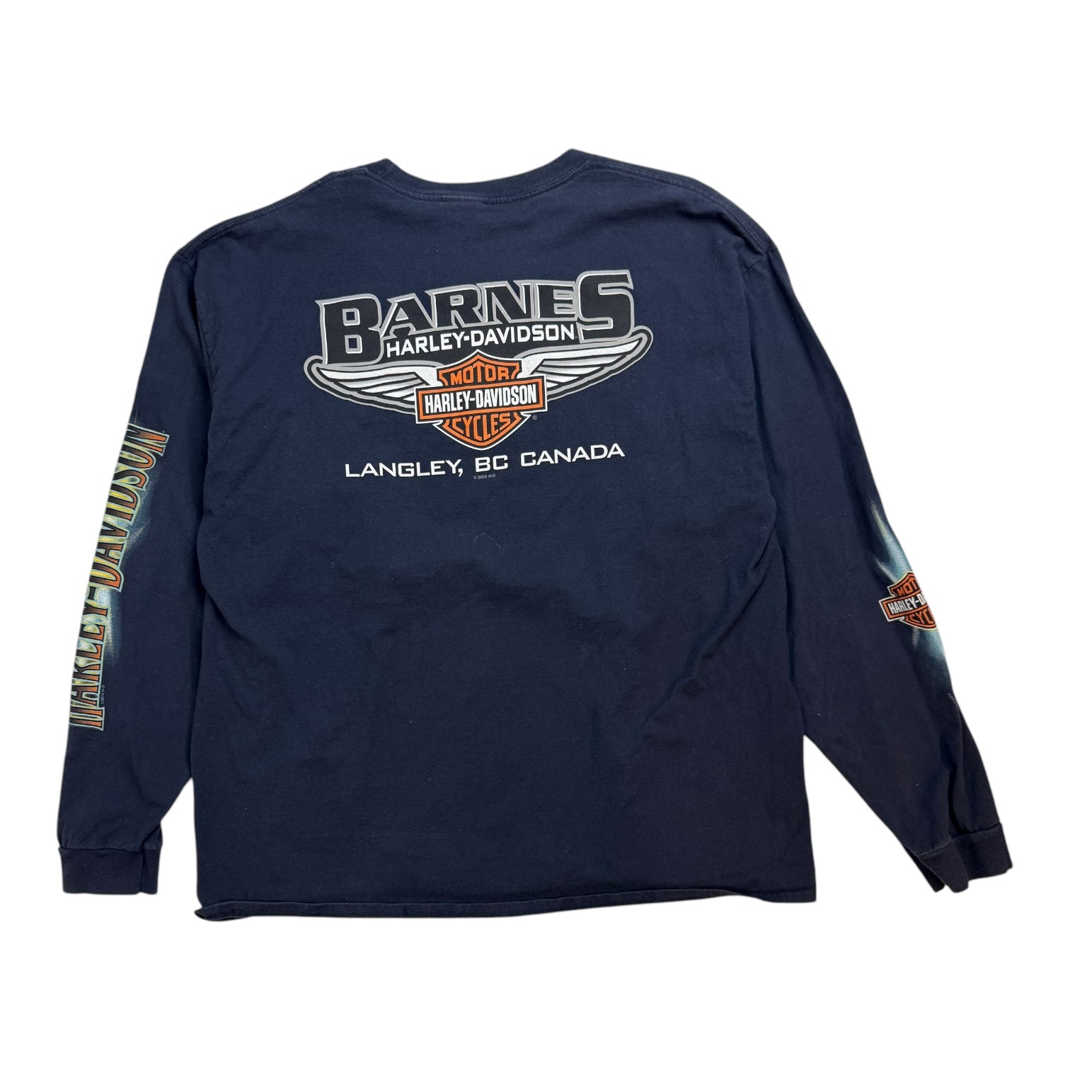 Vintage Harley Davidson Of Langley Clown L/S Tee Navy Blue