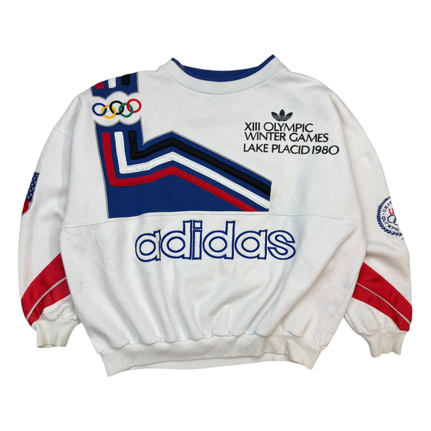 Vintage Adidas 1980 Olympic Winter Games Lake Placid Crewneck White