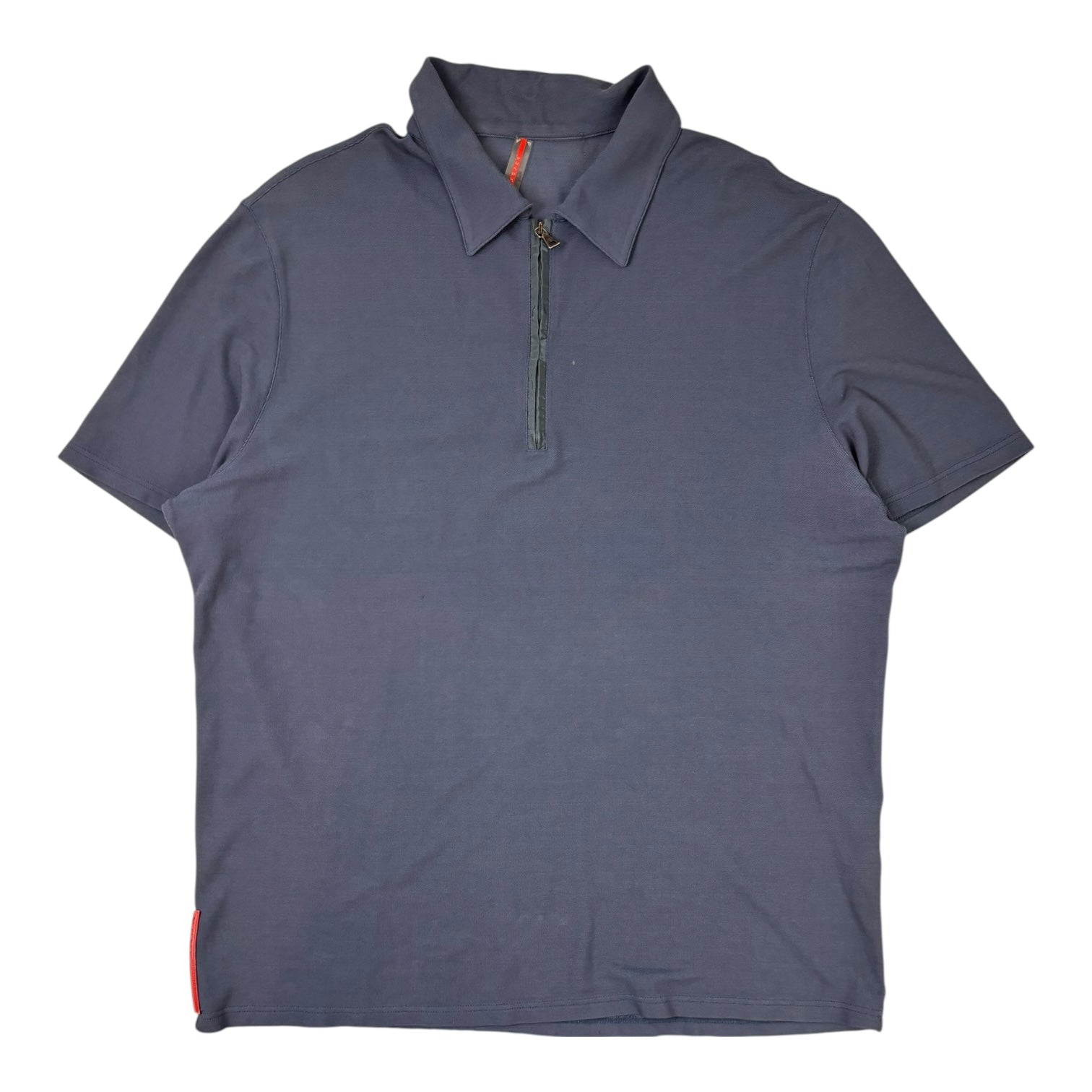 Prada Quarter-Zip Polo T-Shirt Navy