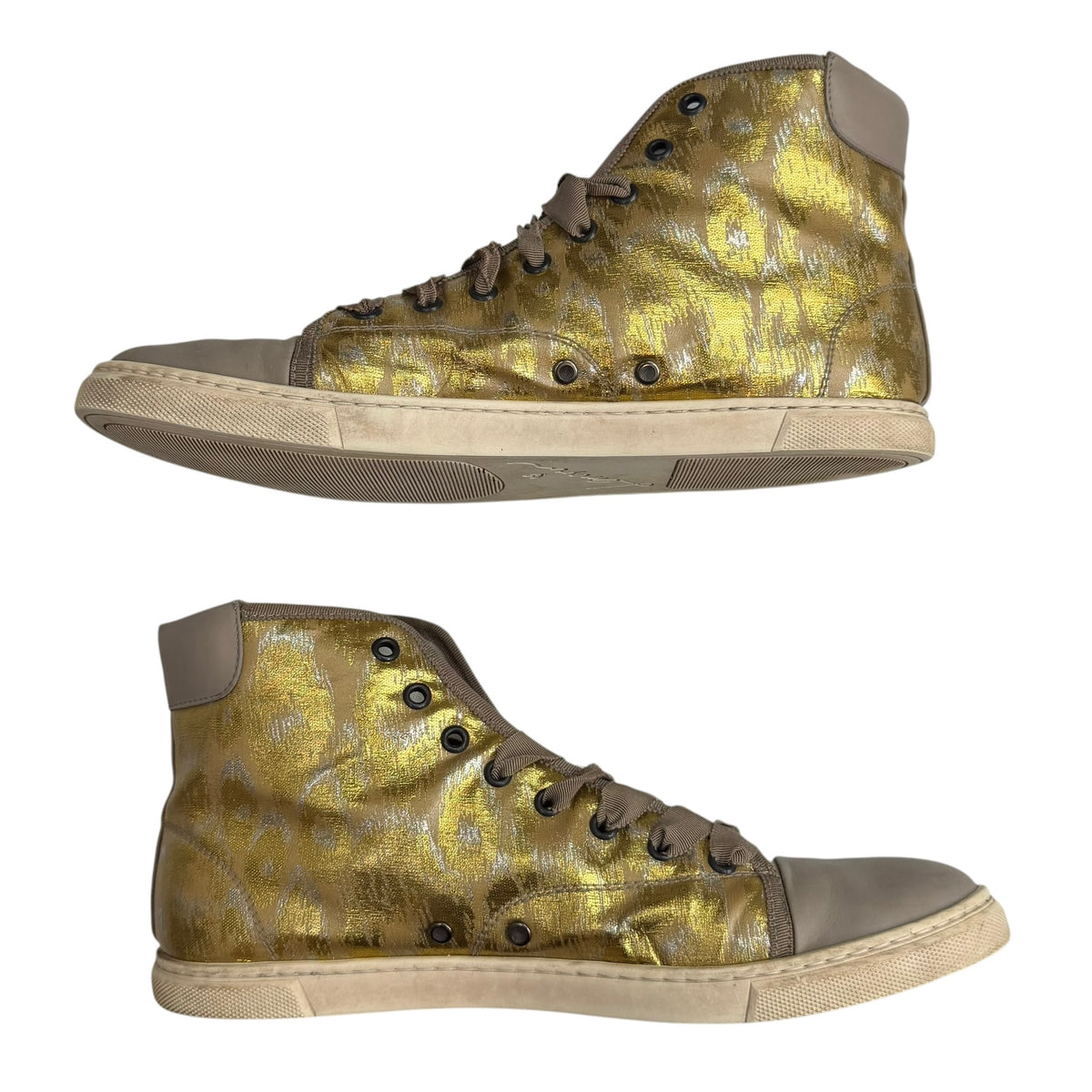 (W) Lanvin High Top Metallic Sneaker Gold (Used)
