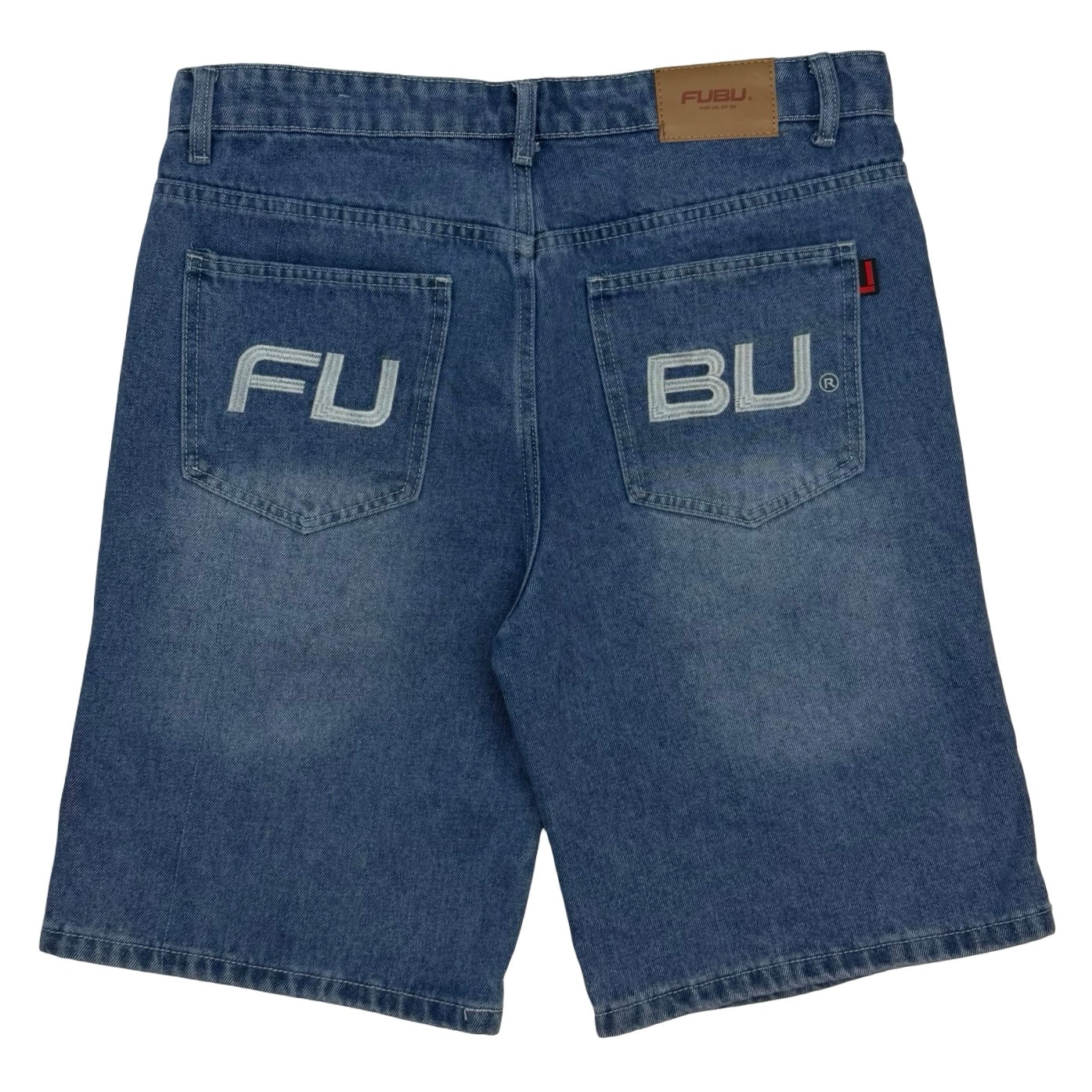Vintage Fubu Embroidered Denim Shorts Blue