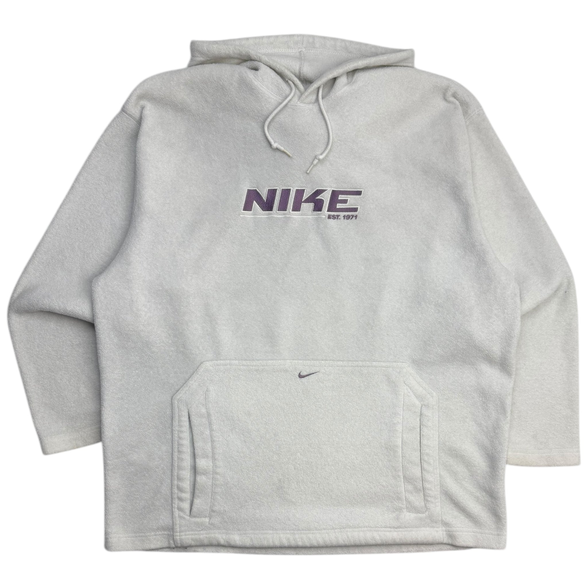Vintage Nike Spellout Fleece Hoodie White