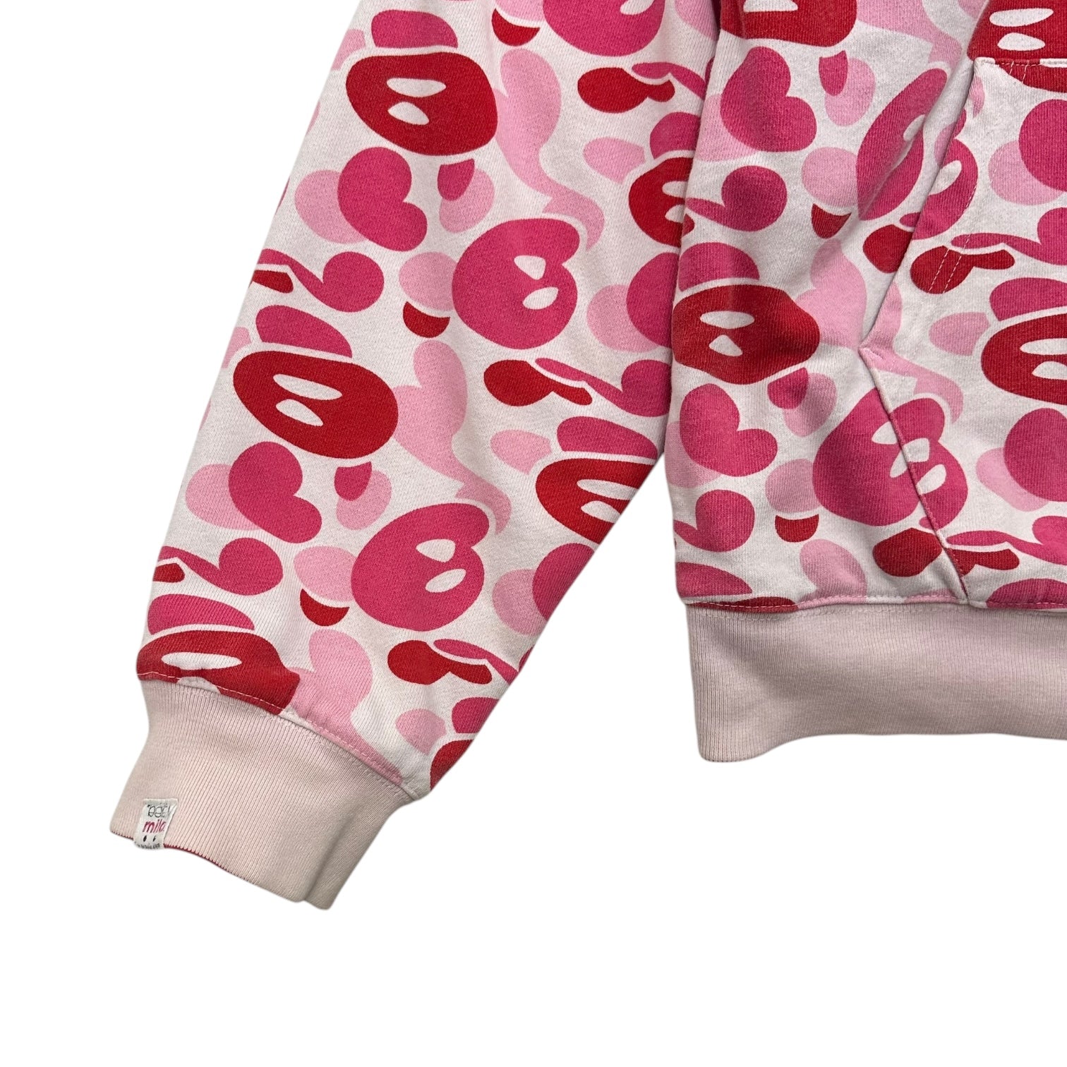 Bape Baby Milo ABC Reversible Zip Up Hoodie Pink/Red