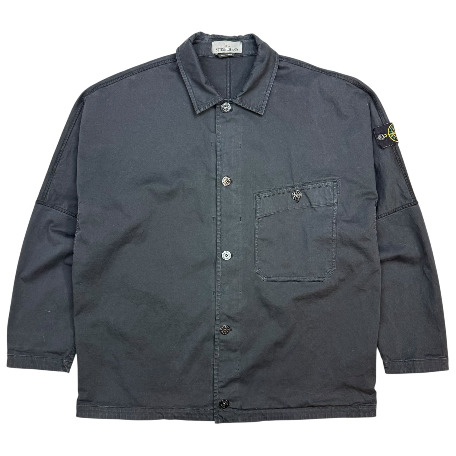 Stone Island Button Up Jacket Navy Blue