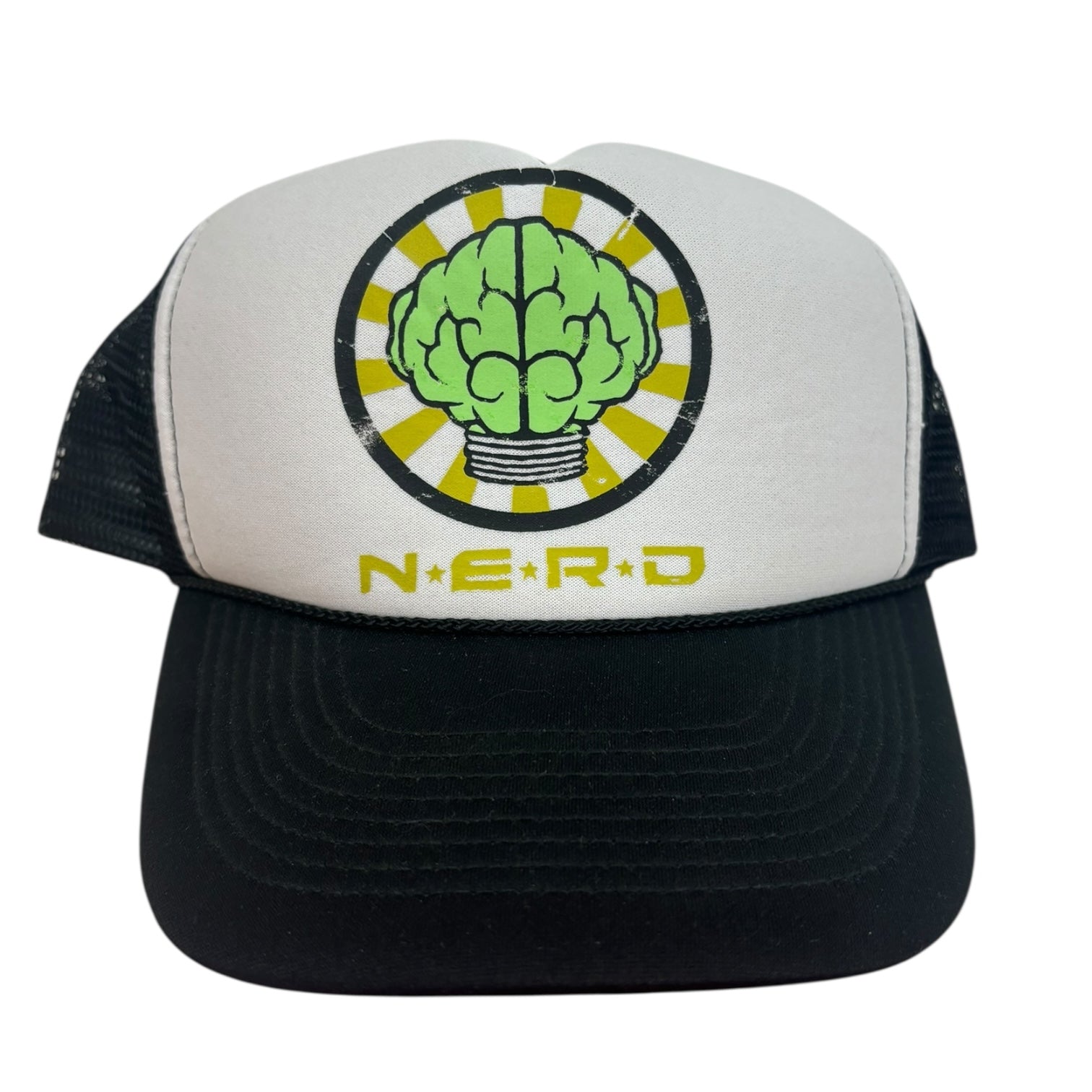 Vintage N.E.R.D Brain Snap Back Trucker Hat Black