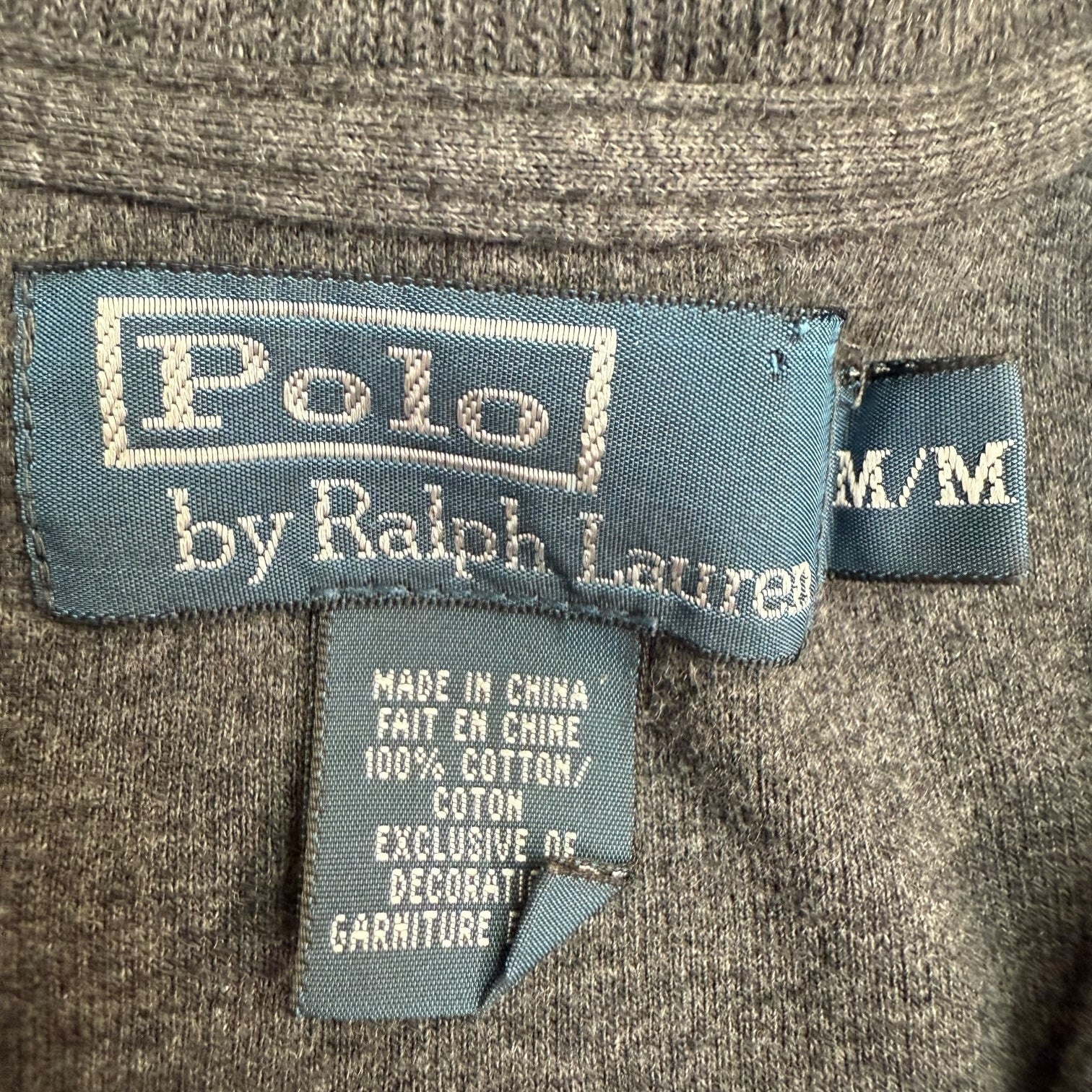 Vintage Polo Ralph Lauren Quarter Zip Sweater Dark Grey