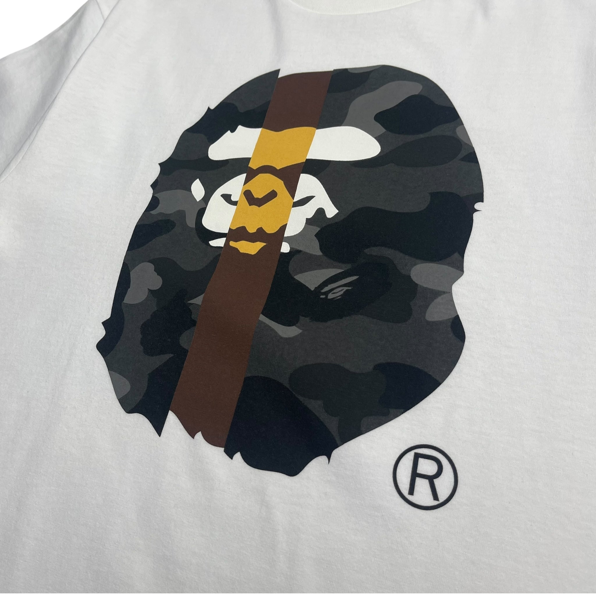 Bape Camo Transform Big Ape Head T-Shirt White
