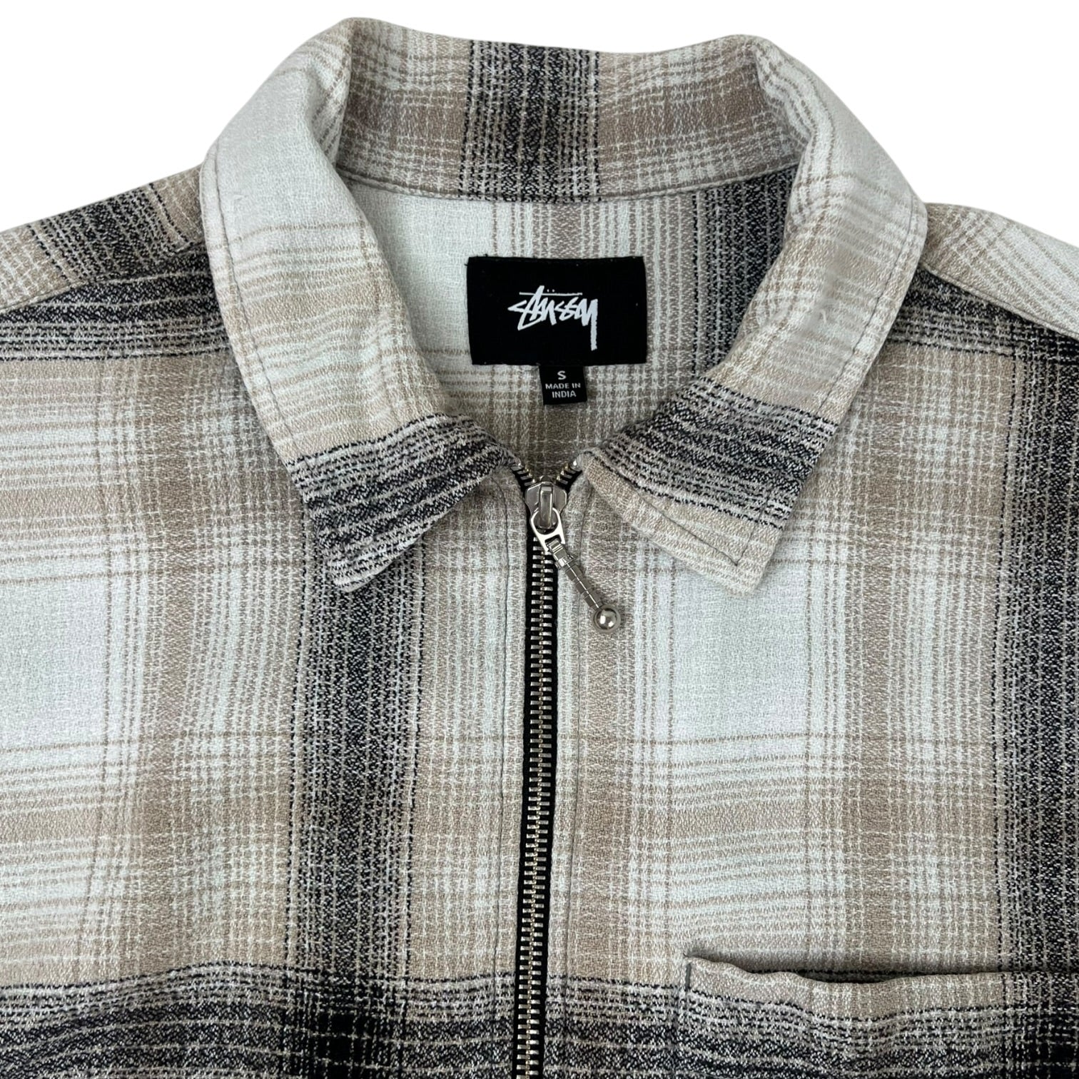 Stussy Jack Shadow Plaid Zip Shirt