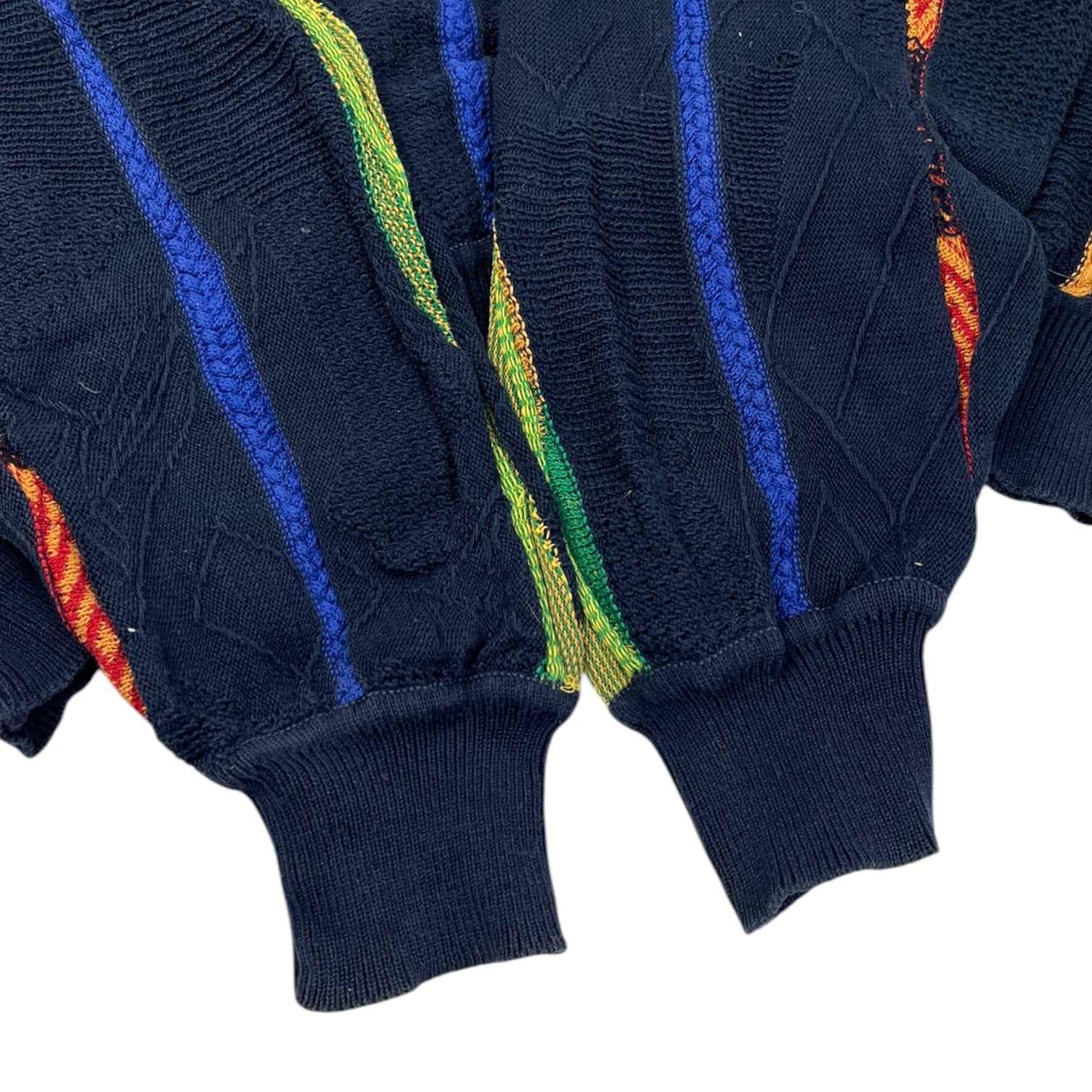 Vintage St. Croix Shop Vertical Textured Knit Navy/Mixed Hue