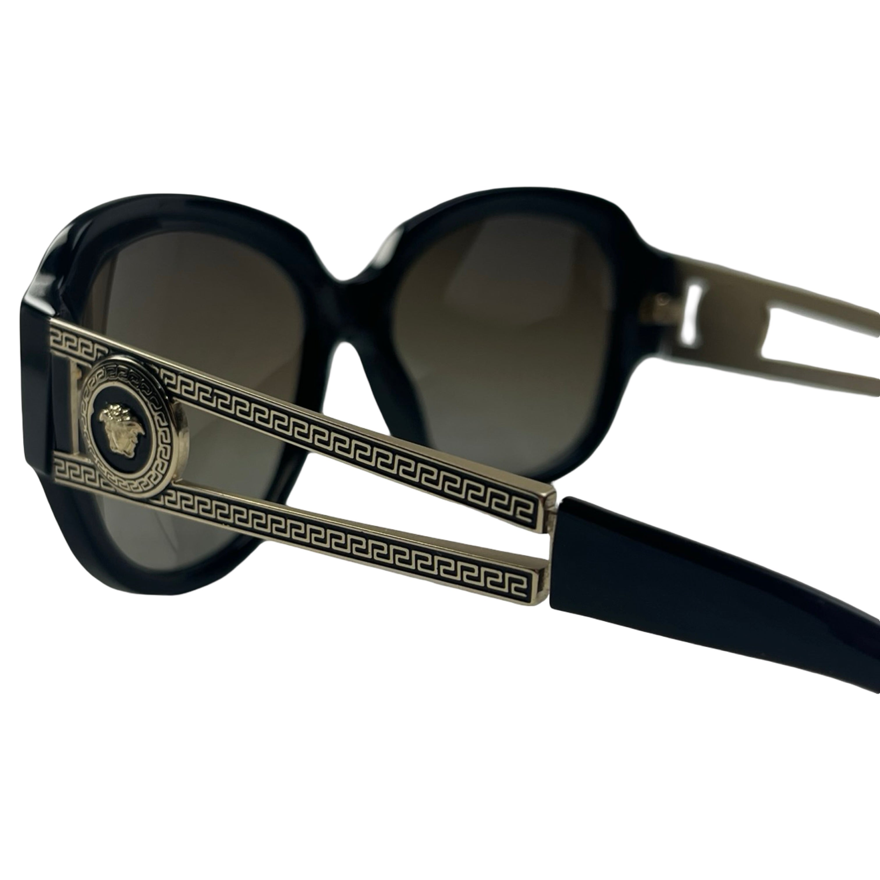 (W) Versace 4304 Round Frame Metal Arm Sunglasses
