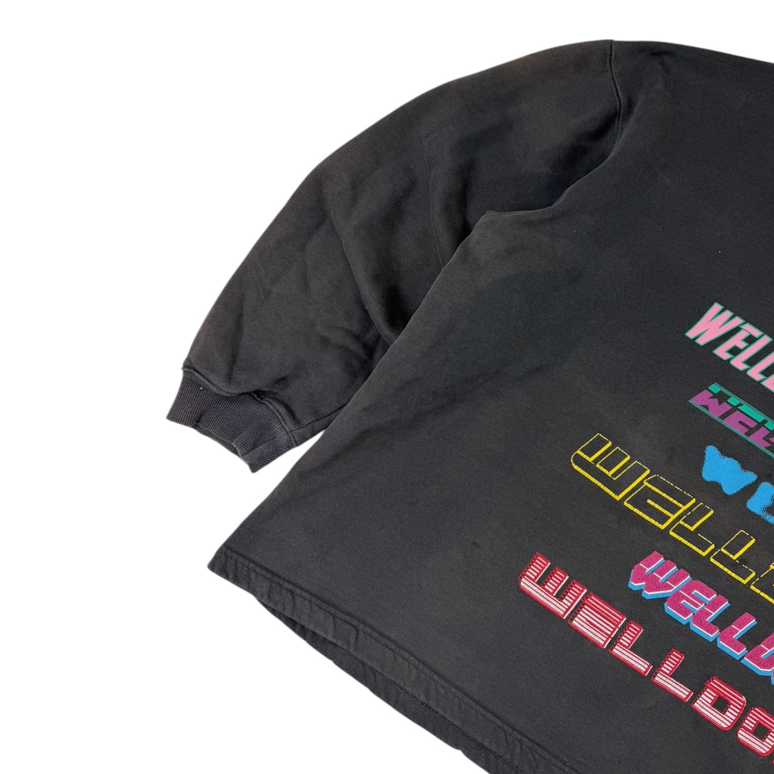 We11done Multicolor Front Logo Print Charcoal