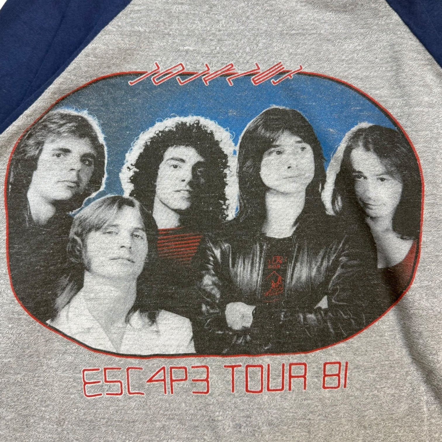 1981 Journey Escape Tour Raglan Tee Grey/Blue