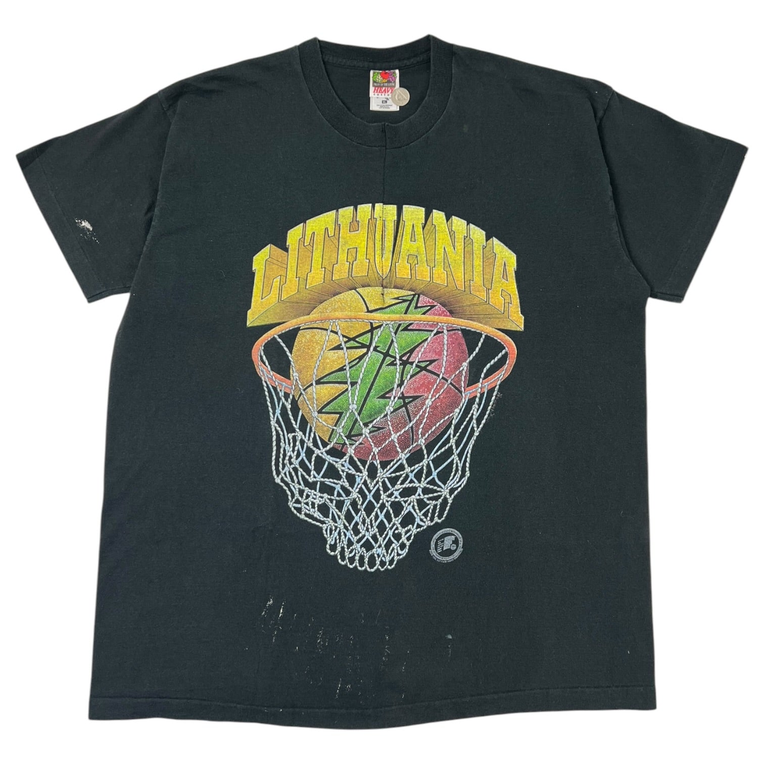 Vintage 1996 Lithuania Basketball Team T-Shirt Black