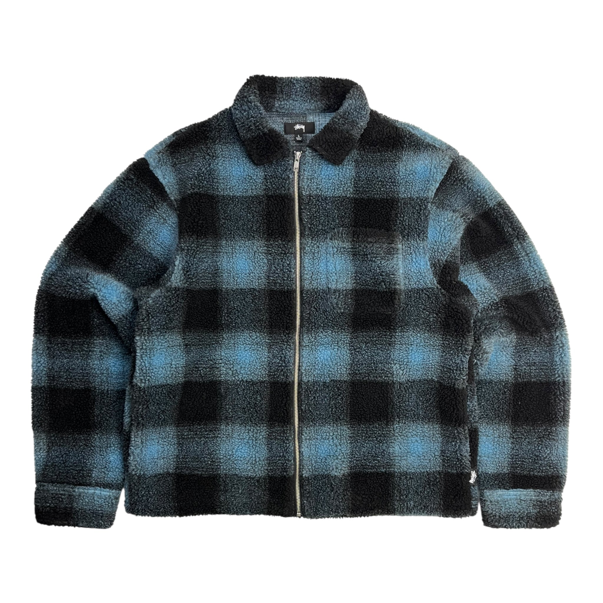 Stussy Shadow Plaid Jacket Navy