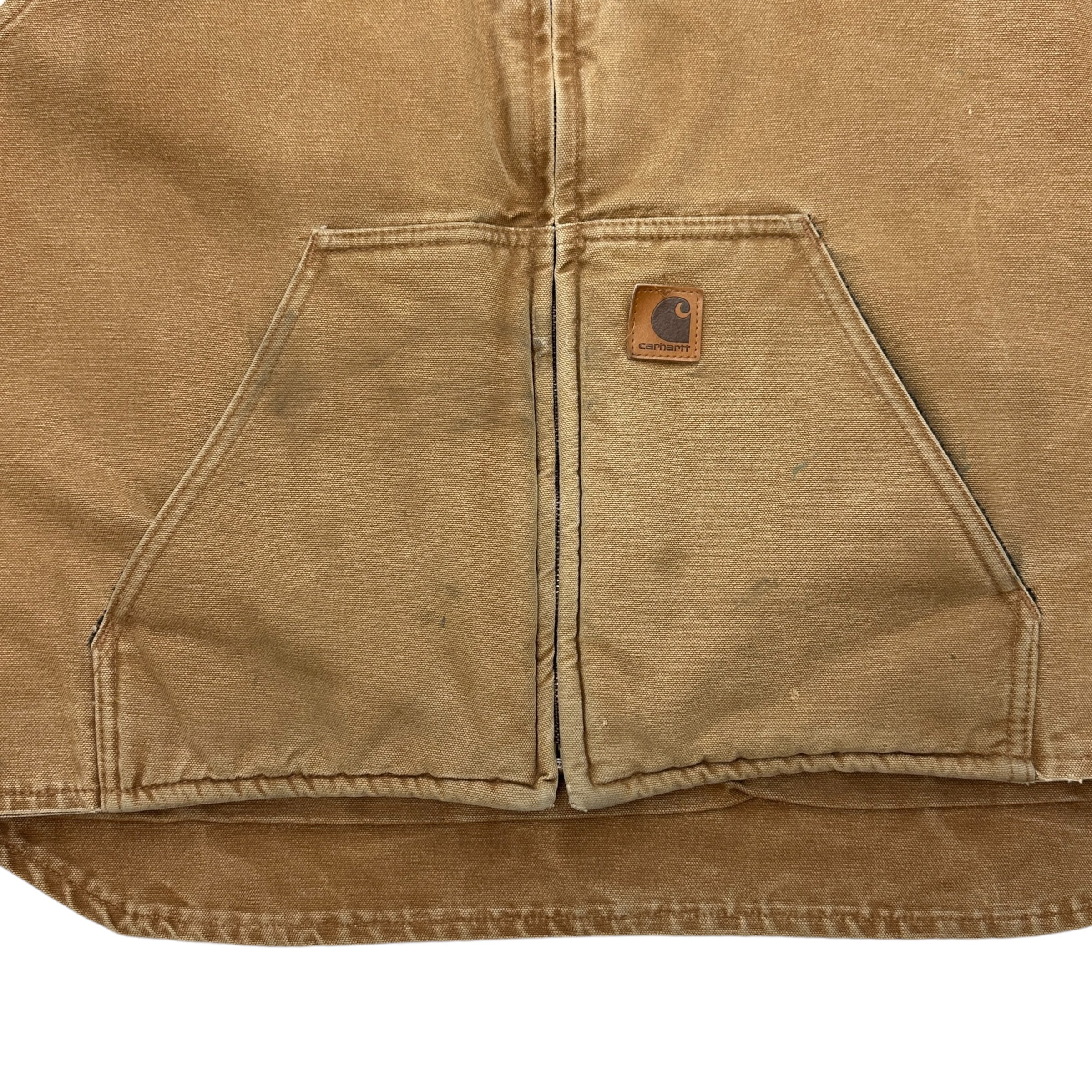 Vintage Carhartt Fleece Lined Insulated Vest Dark Tan