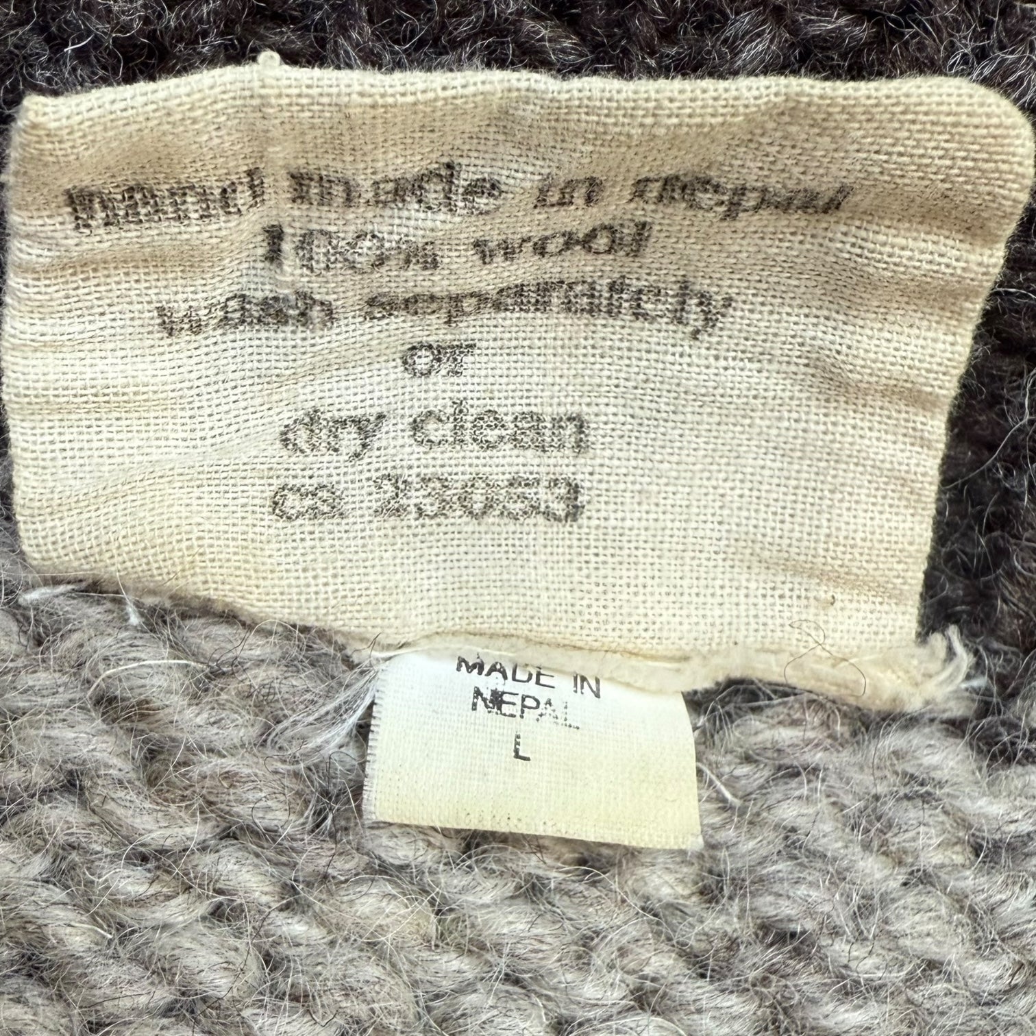 Vintage Cowichan Style Snowflake Wool Button Up Cardigan Brown