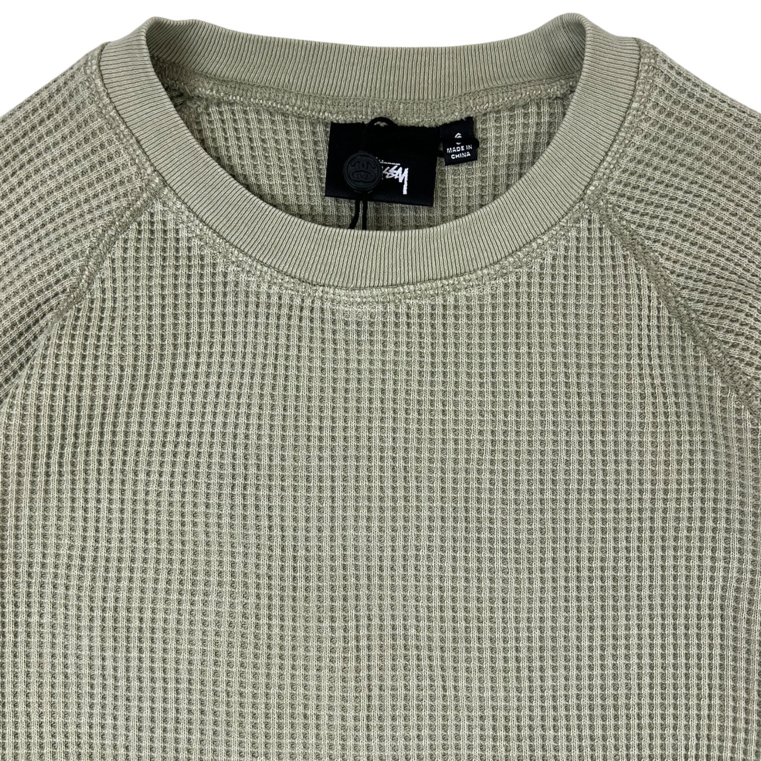 Stussy Raglan Thermal Long Sleeve T-Shirt Sage Green