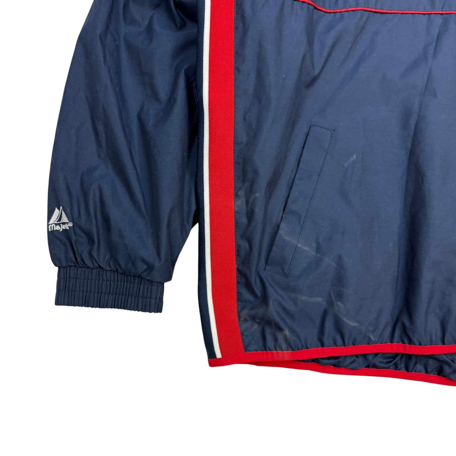 Vintage Majestic Atlanta Braves Quarter Zip Windbreaker Blue/Red