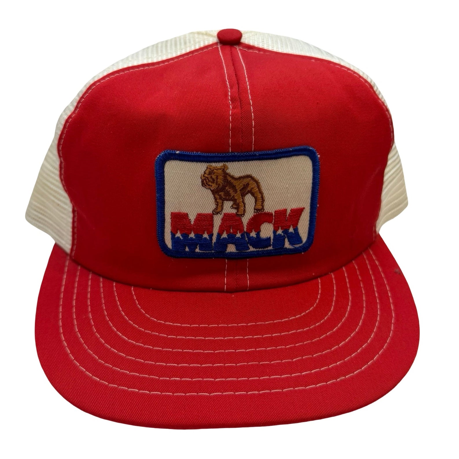 Vintage Mack Truck Snapback Trucker Hat Red