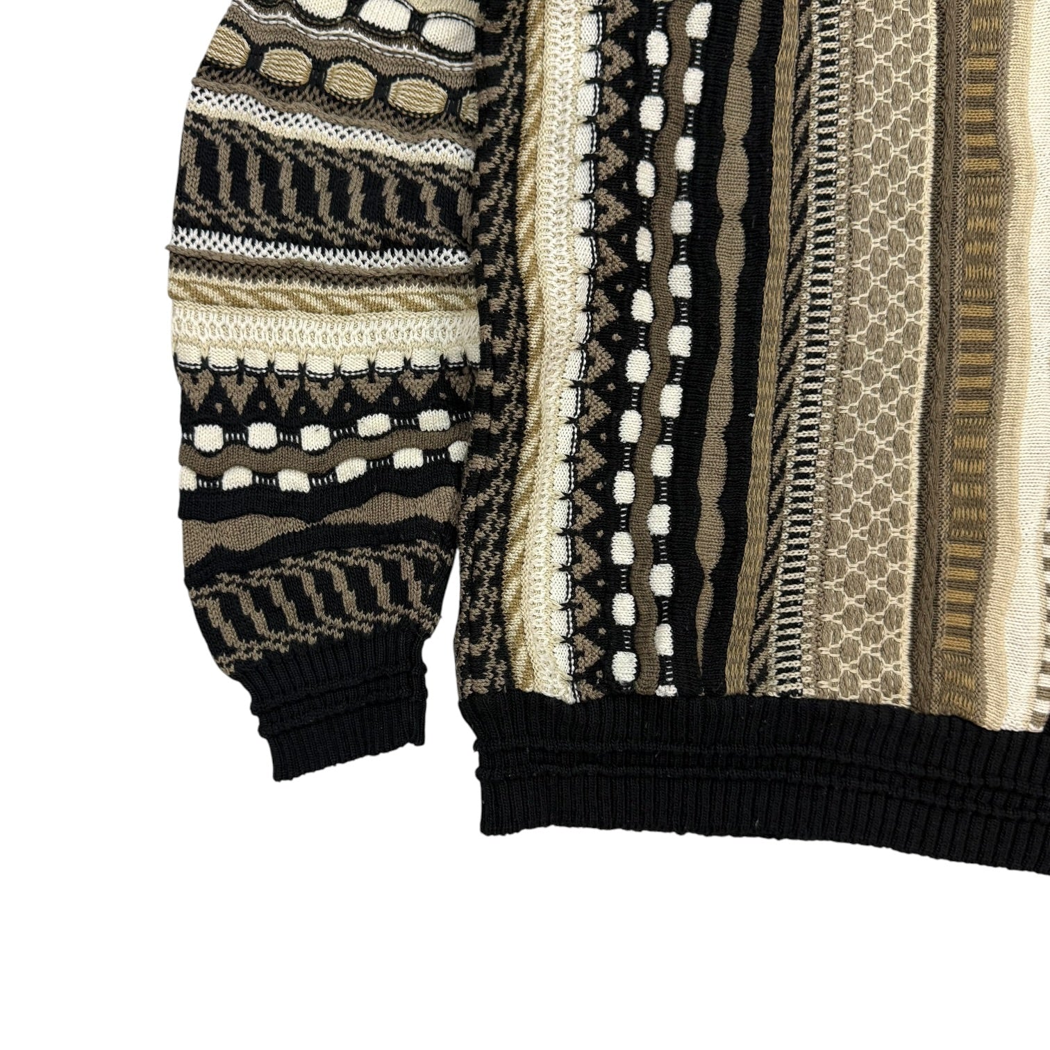 Vintage Bachrach Vertical Knit Sweater Black/Beige