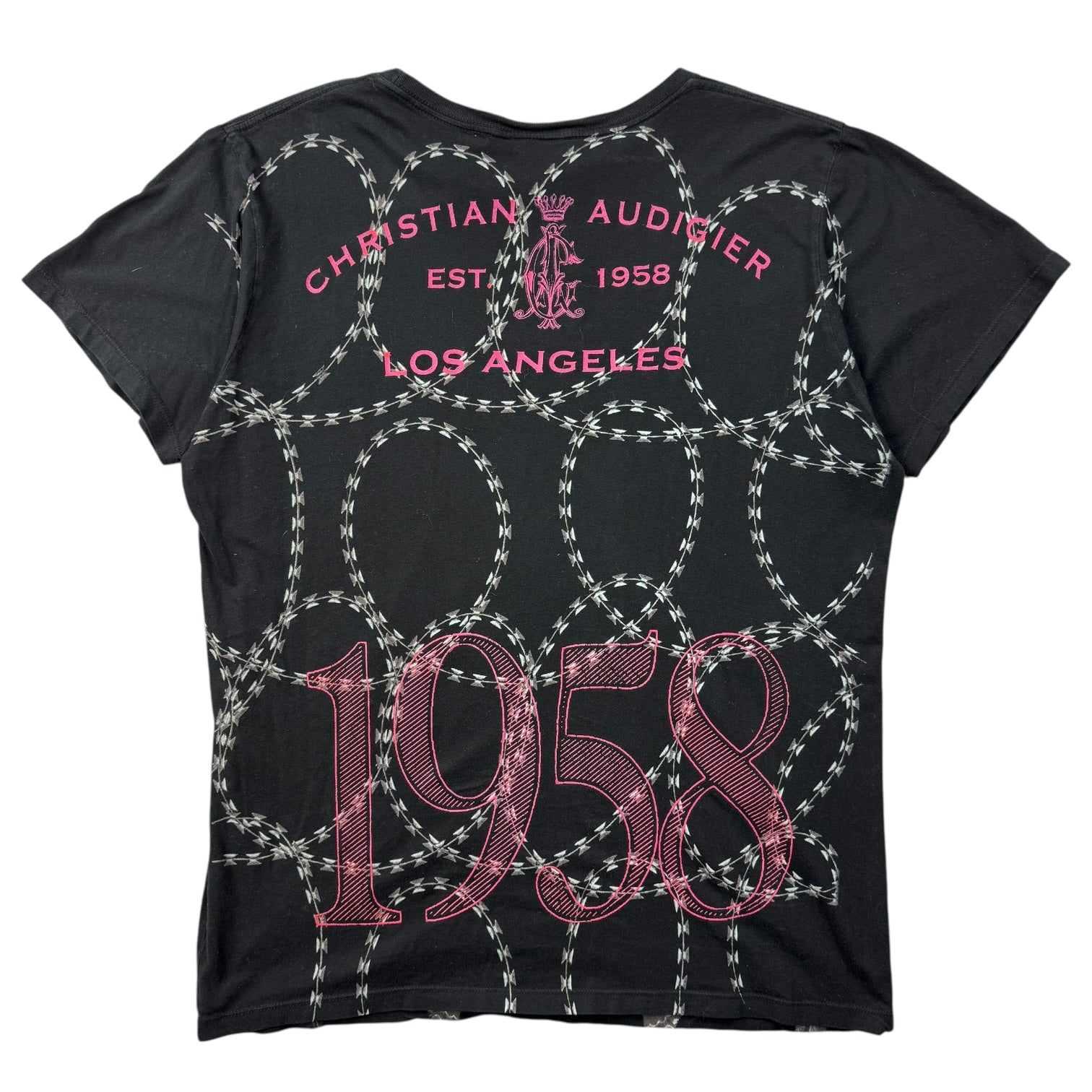 Vintage Y2K Ed Hardy By Christian Audigier Barbwire Tee Black